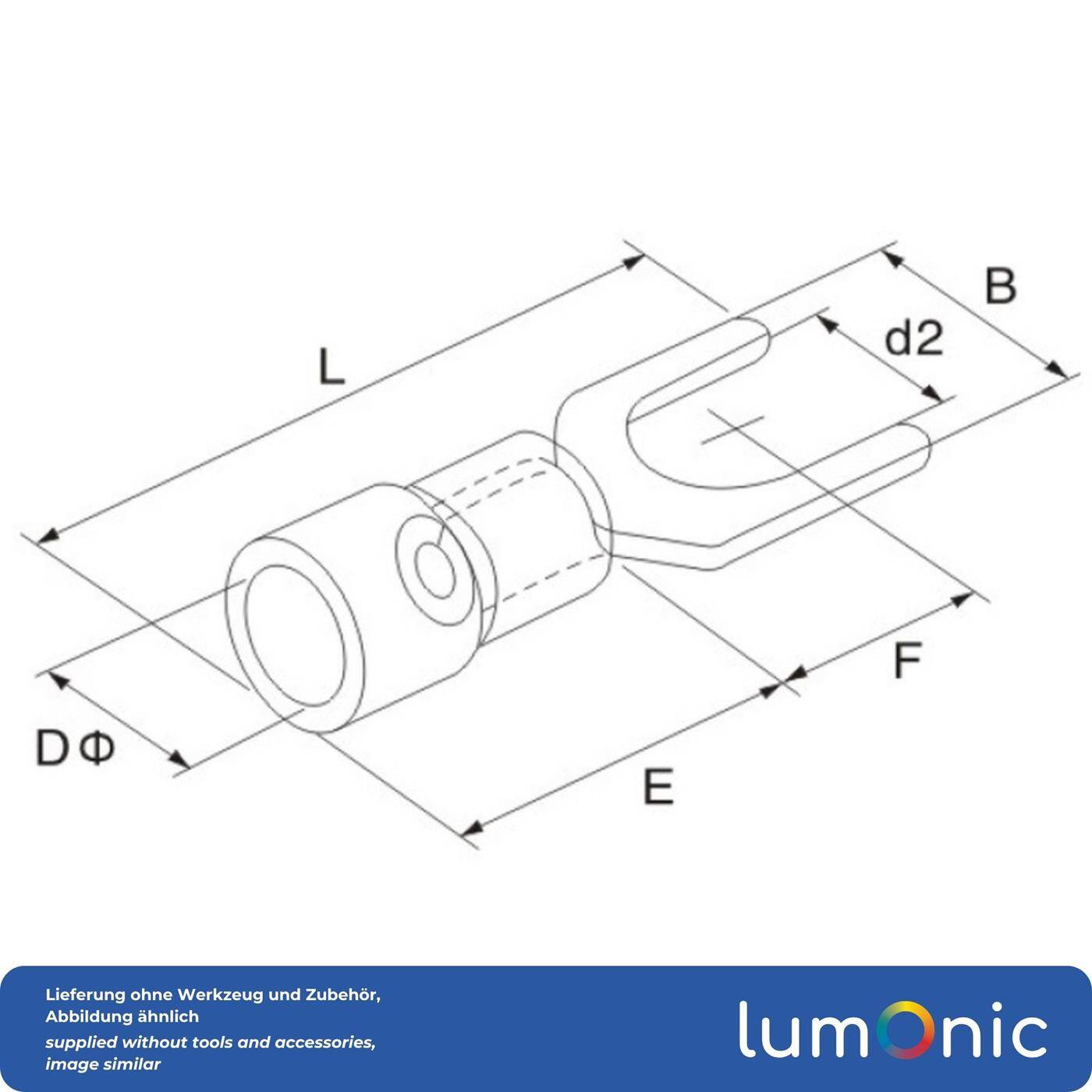 25x Gabelkabelschuh teilisoliert 4-6mm² Lochdurchmesser M4 Gelb Ringzunge Kupfer verzinnt