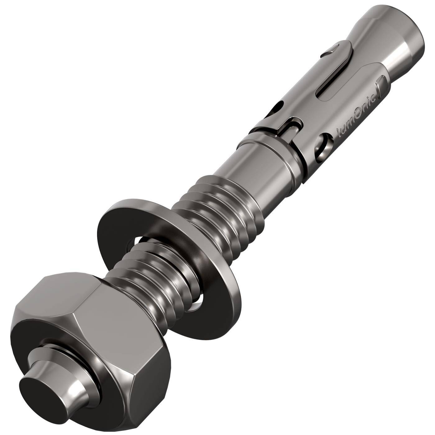 Lumonic Schwerlastdübel M10 x 85mm | hochwertige Edelstahl V2A Keilanker | Durchsteckmontage,  | Betonanker, Schwerlastanker | für Überdachungen, Geländer, Regale, Trennwände