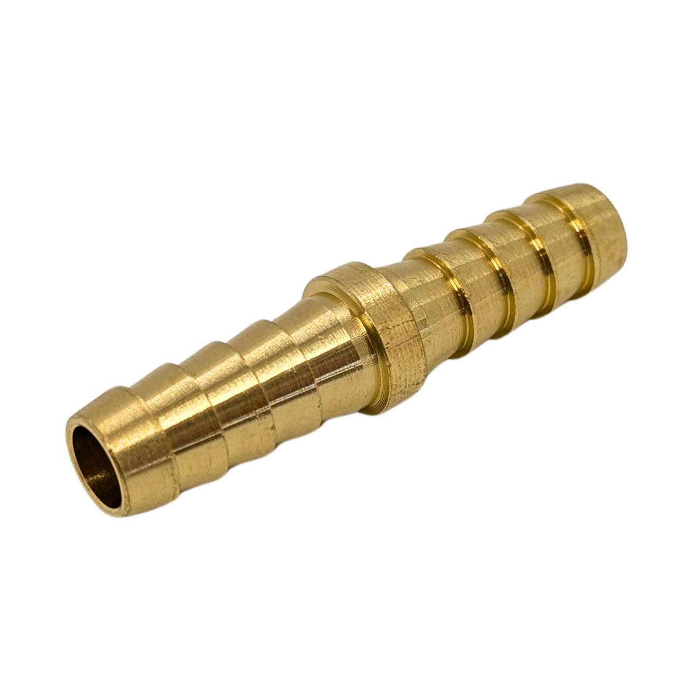 Straight hose connector for 9mm (3/8") hose made of brass I-connector I-piece with spike profile Compressed air for workshops, businesses and DIY enthusiasts