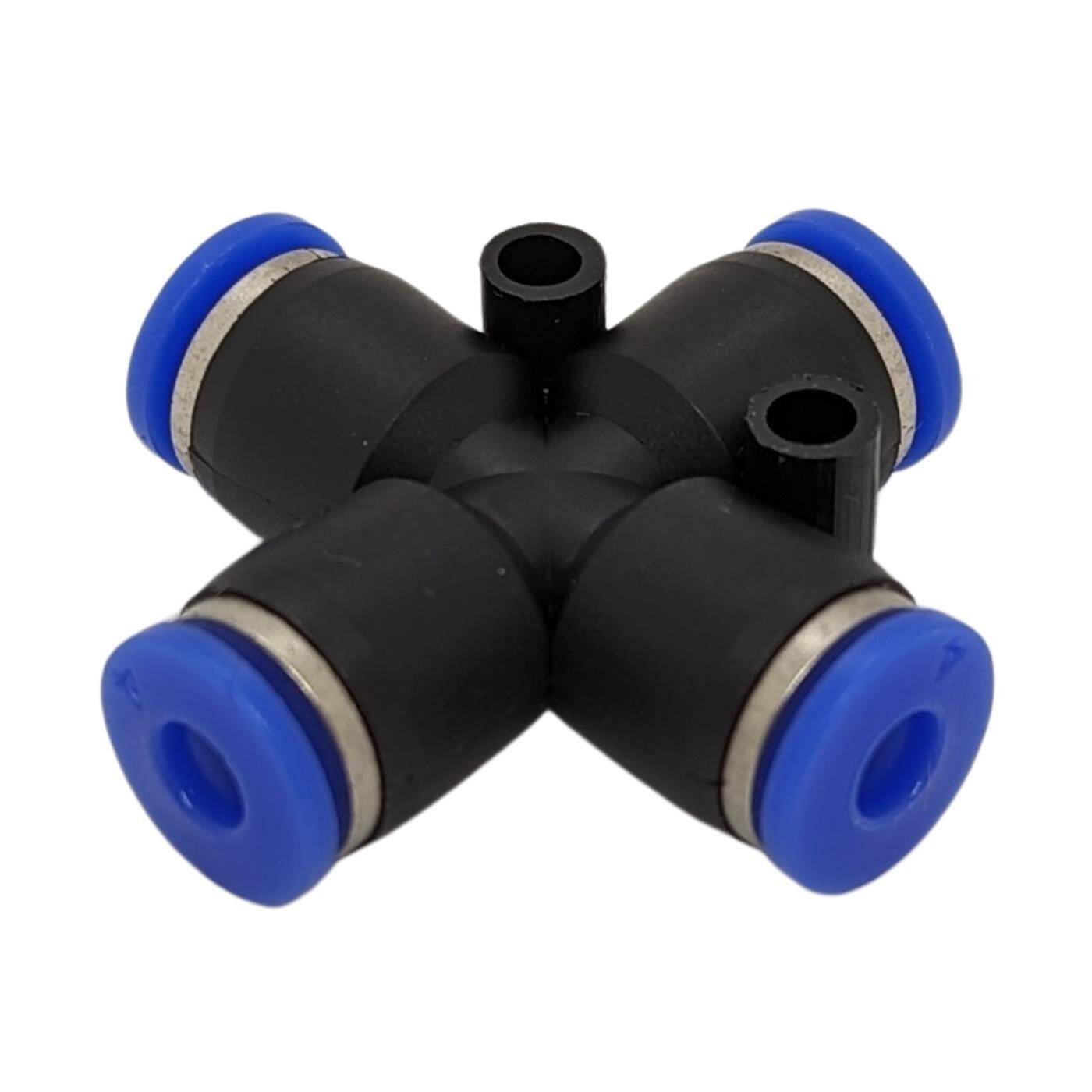 PU Schlauch X-Steckverbinder 4mm X-Stück Push-in pneumatischer Steckverbinder Kreuz-Verbinder Druckluft & Automatisierung