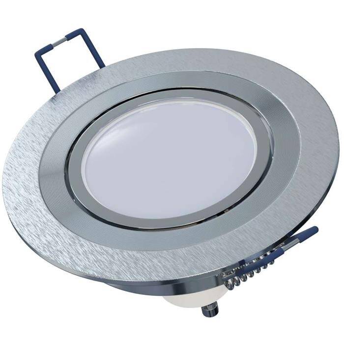 LED Einbaurahmen Rund 90x22mm Silber Aluminium Schwenkbar Spot GU10 MR16