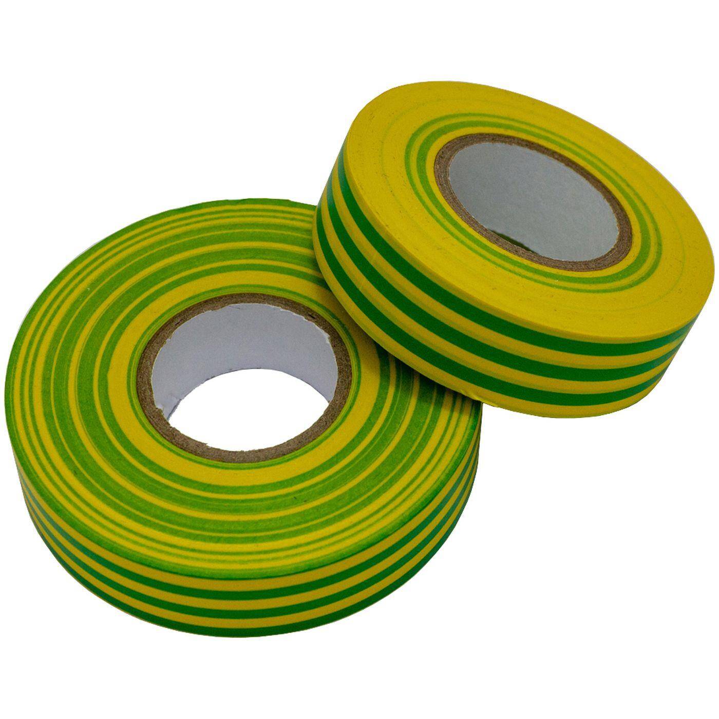 20m PVC Insulating tape 19mm Adhesive tape Yellow Green Insulating tape Electrician Hobbyist