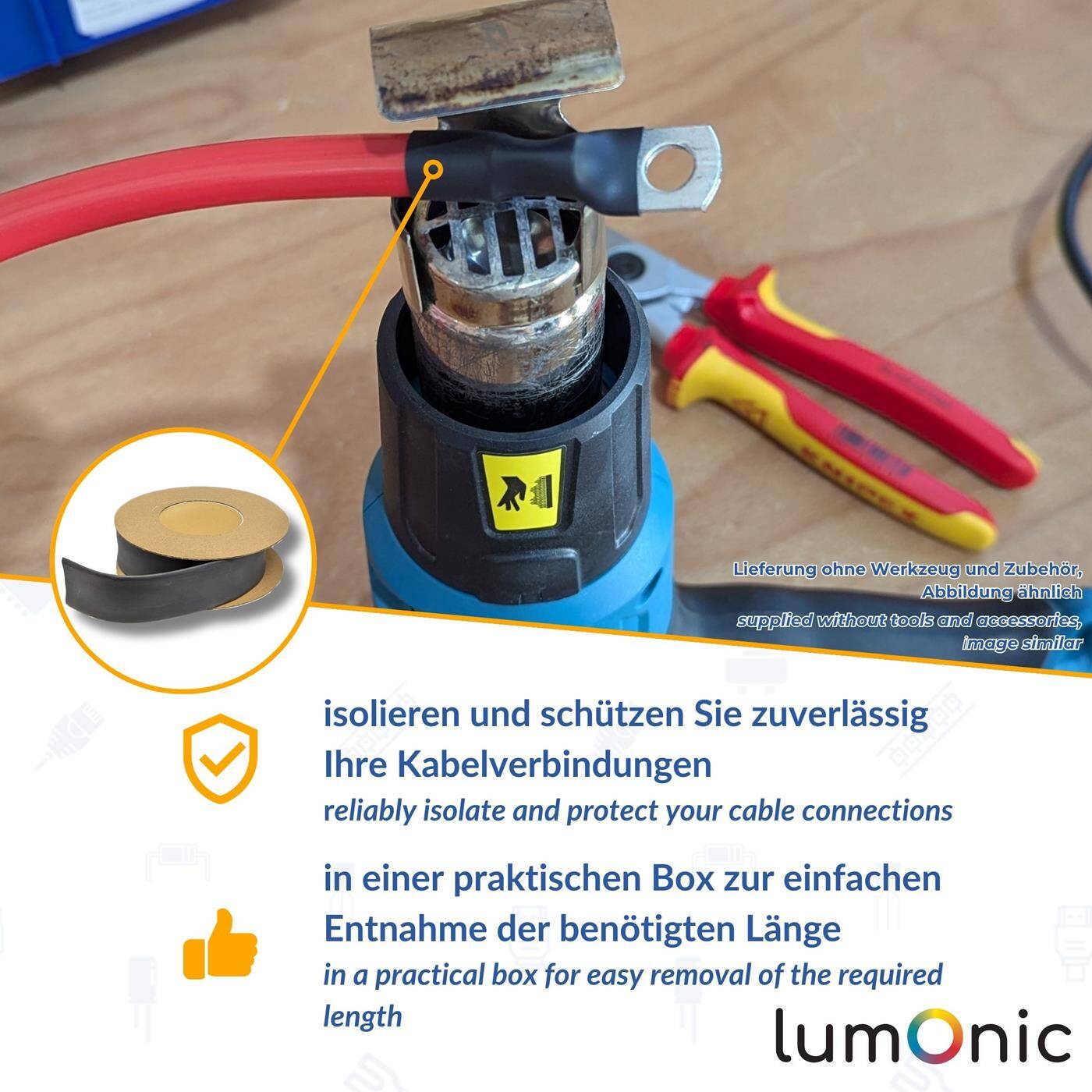 2m Schrumpfschlauch mit Kleber 3:1 19 -> 6mm Schwarz