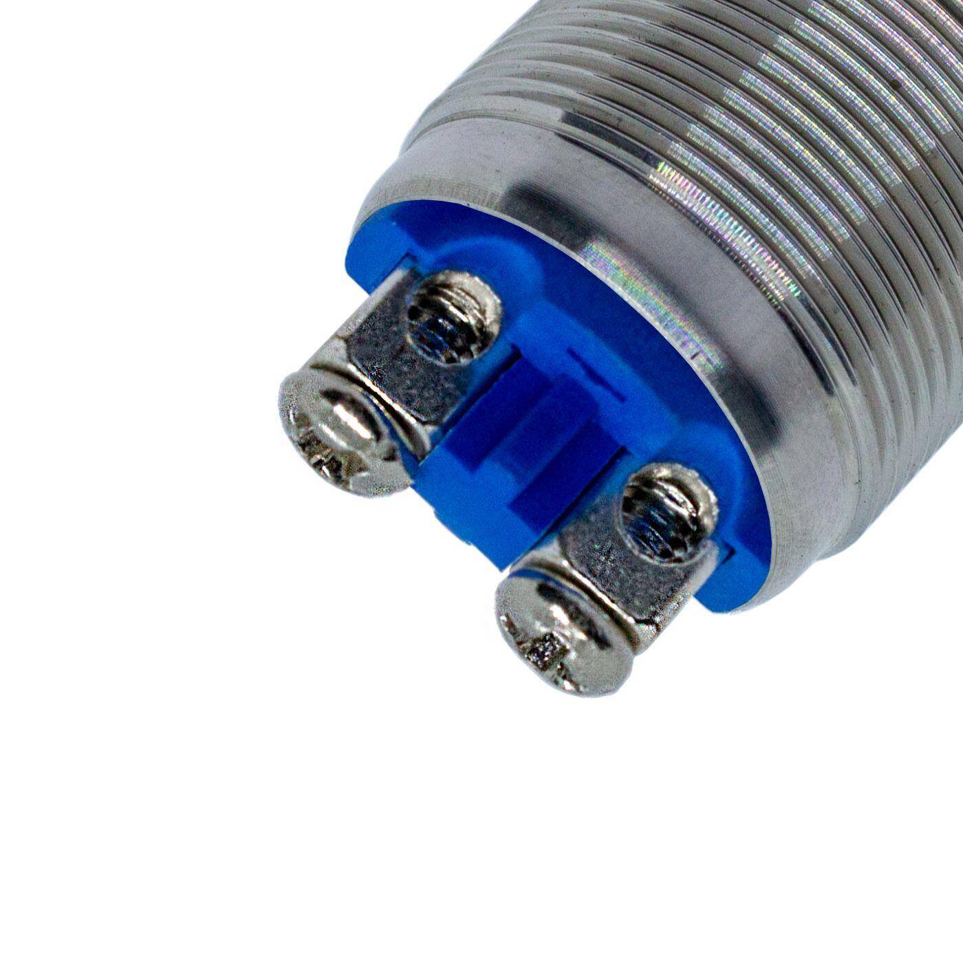 Lumonic Edelstahl Drucktaster flach 16mm Durchmesser Button I Maße: Schraubanschluss 250V 3A I Vandalismussicher nach dem IP65 Standard
