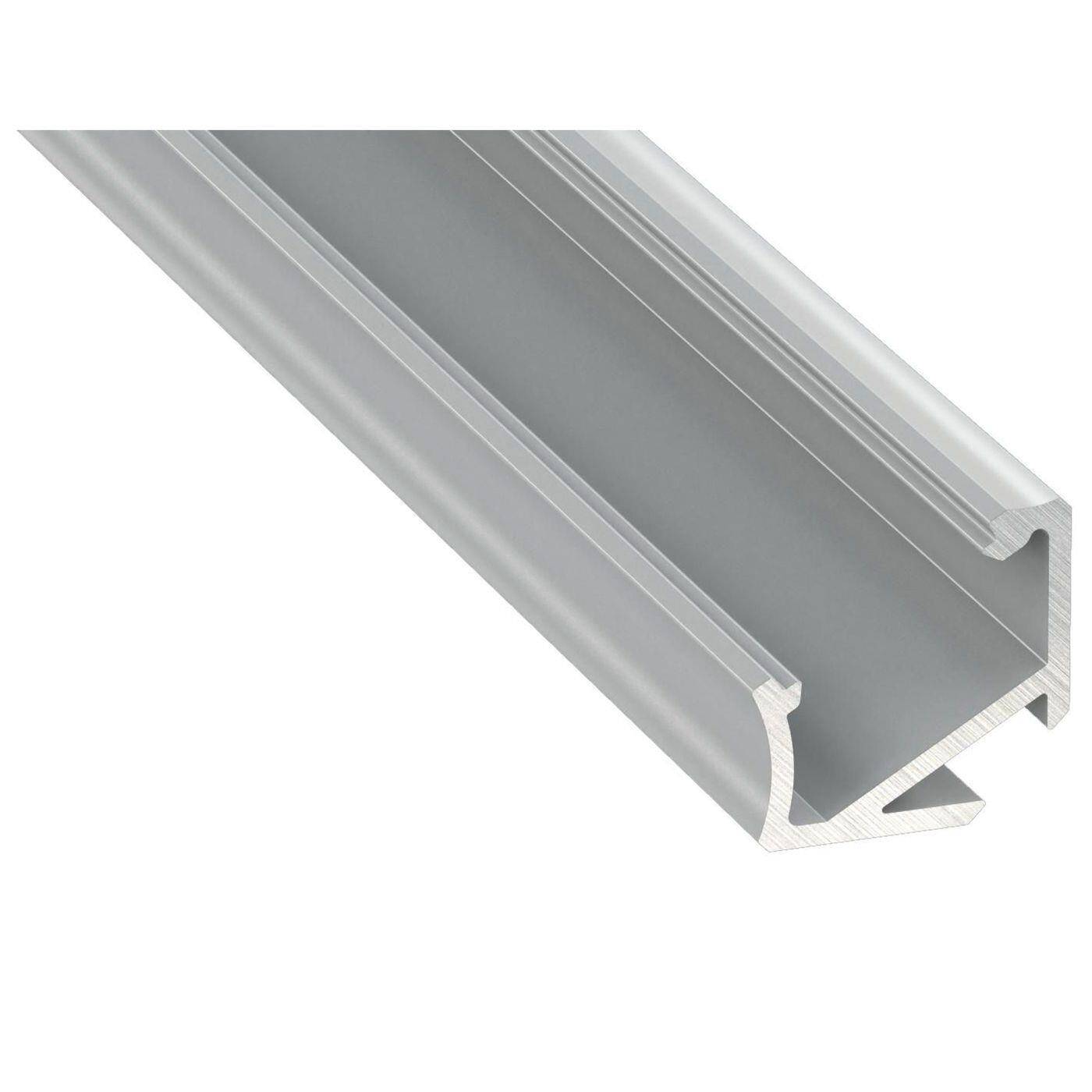 1m LED profile H Silver 17x17mm Aluminium 30° 60° Corner profile for 12mm LED strips
