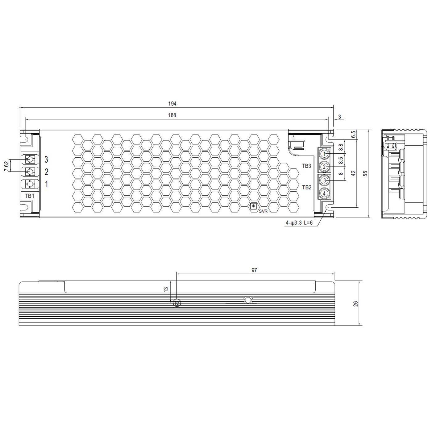 MEAN WELL UHP-200-36 201,6W 36V 5,6A Industrielles Netzteil
