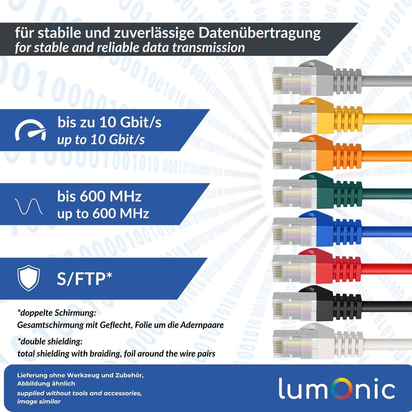 1m RJ-45 Netzwerkkabel Patchkabel CAT7 Weiß S/FTP Ethernet DSL LAN CAT.7
