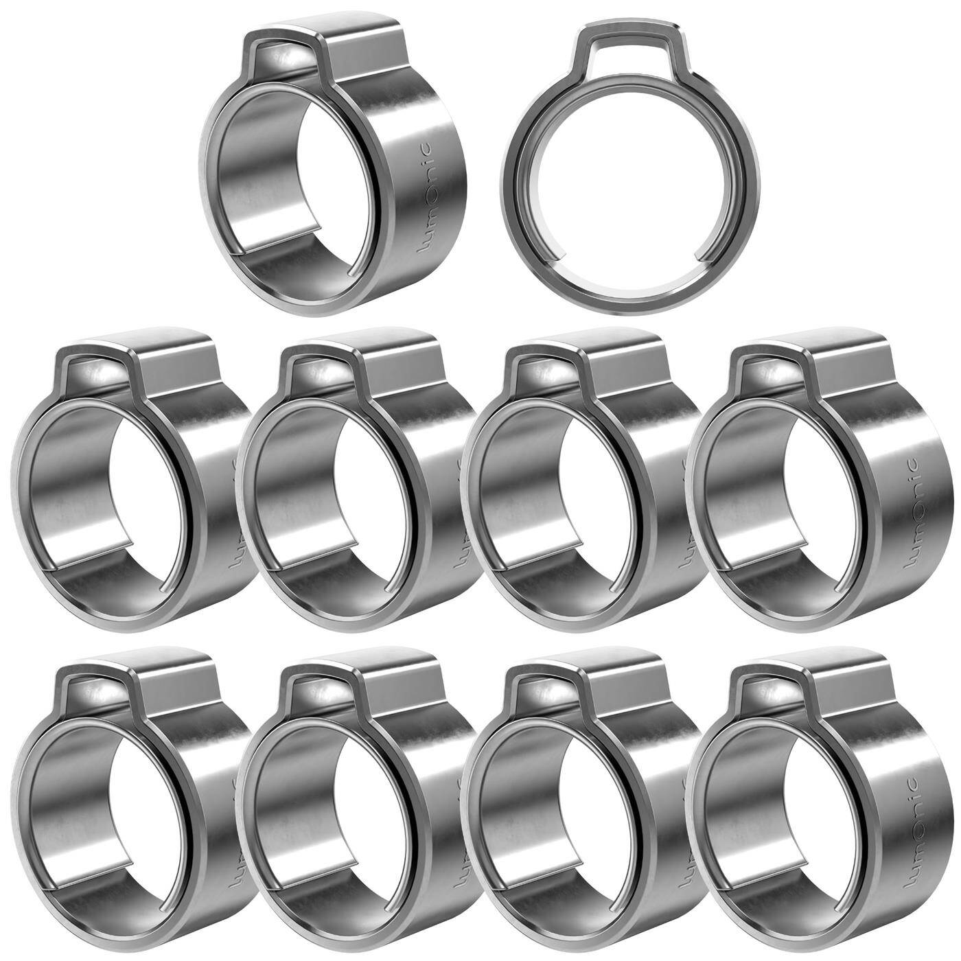 Lumonic I 10x 1-Ohr-Schelle 9,8-12,3mm I V2A Edelstahl I Einohrschelle I Schlauchschelle I für Druckluft, Rohrsysteme, Garten, KFZ