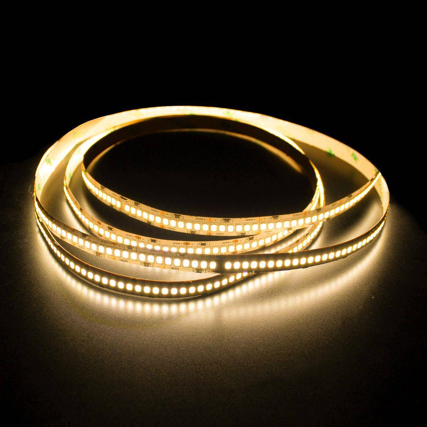 5m (500cm) LED Streifen Band Leiste 24V Warm Weiß 3000K IP20 1200LEDs 240LED/m SMD2835