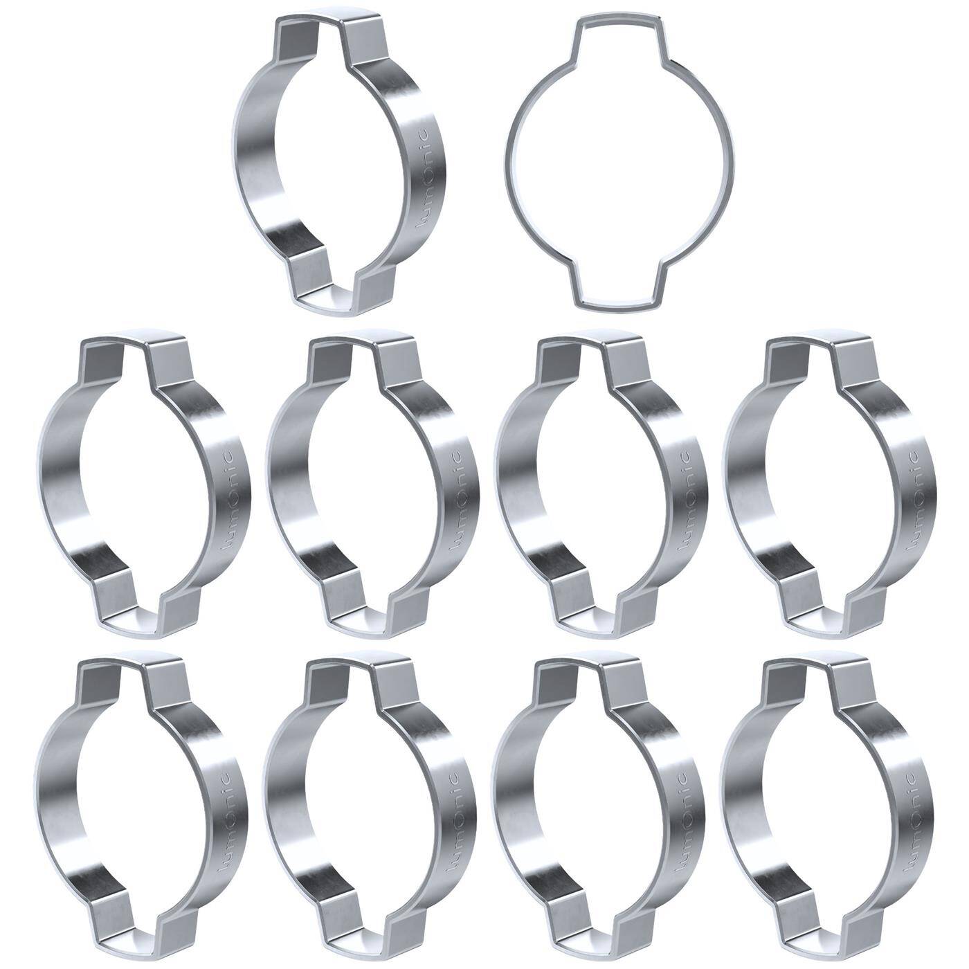 Lumonic I 10x 2-ear clip 31-34mm I Steel Galvanised I Two-ear clamp I Hose clamp I for Compressed air, Pipe systems, Garden, CAR