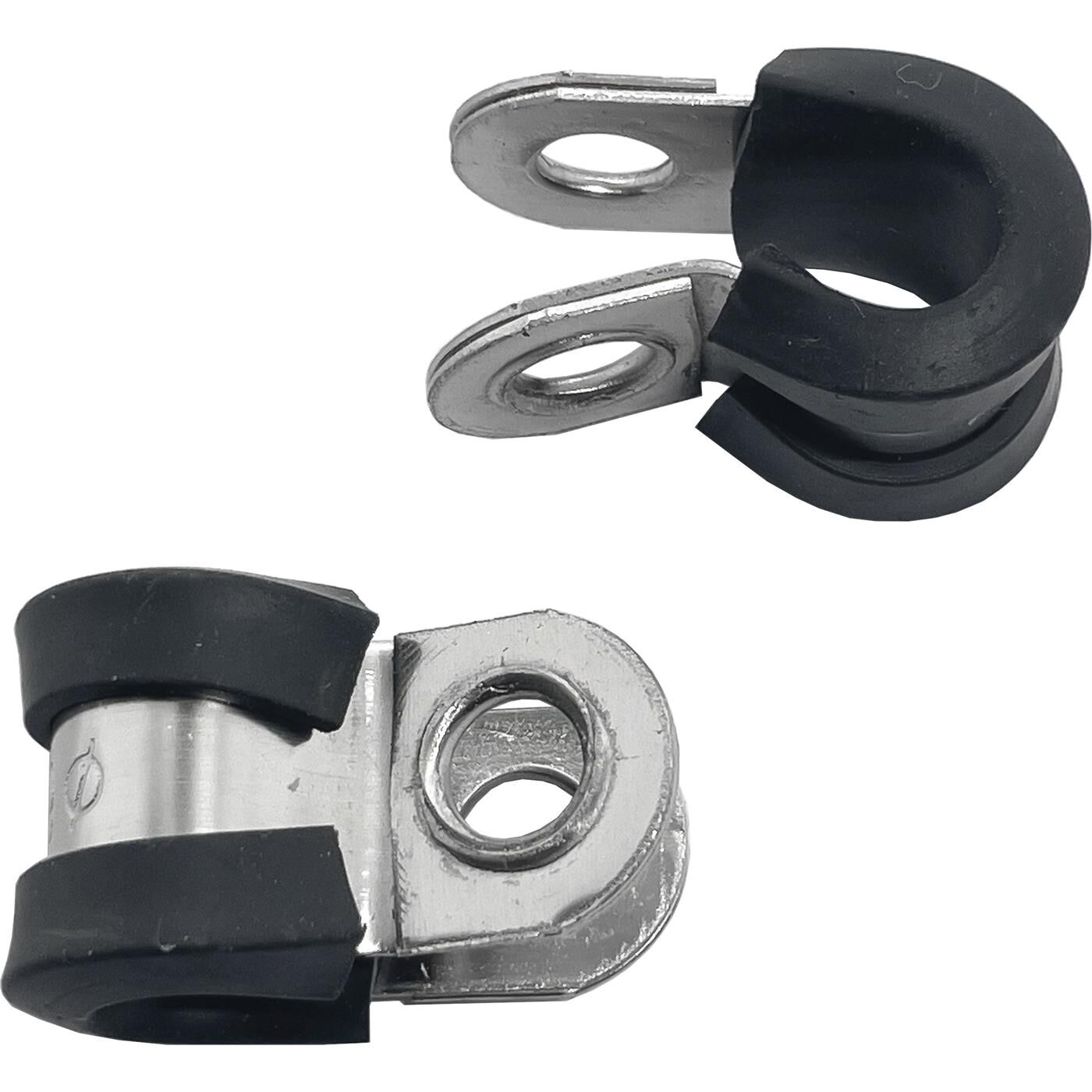 10x P-Clip Leitungsschelle Edelstahl V2A mit Gummi 6mm Rohrschelle Befestigungsschelle