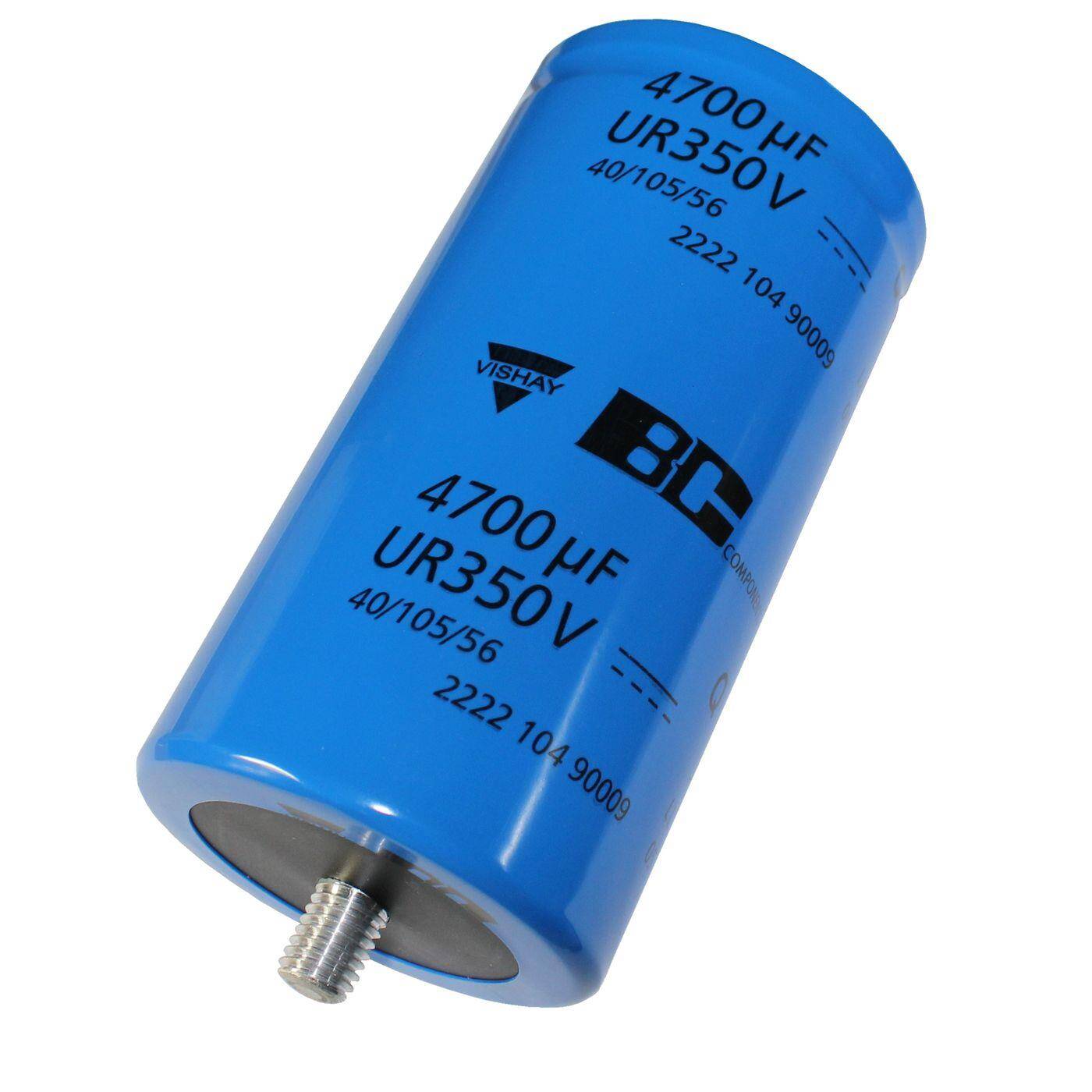 Schraub Elko Kondensator 4700µF 350V | Elektrolytkondensator bis zu einer Temperatur von 105°C | 77x145mm | 4700uF MAL210490009E3 Vishay