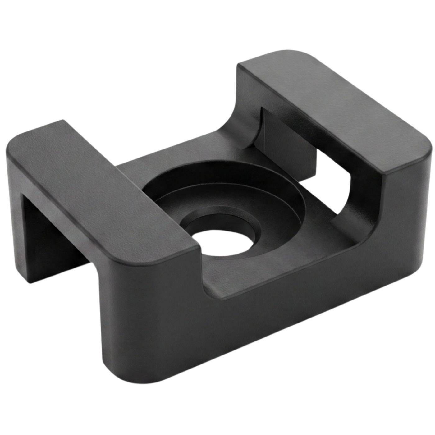 Lumonic 100 pieces Screw base for cable ties 21x16mm | black | -40°C…+85°C | PA6.6 polyamide | Resistant | Screw-on cable holder for electrical installation