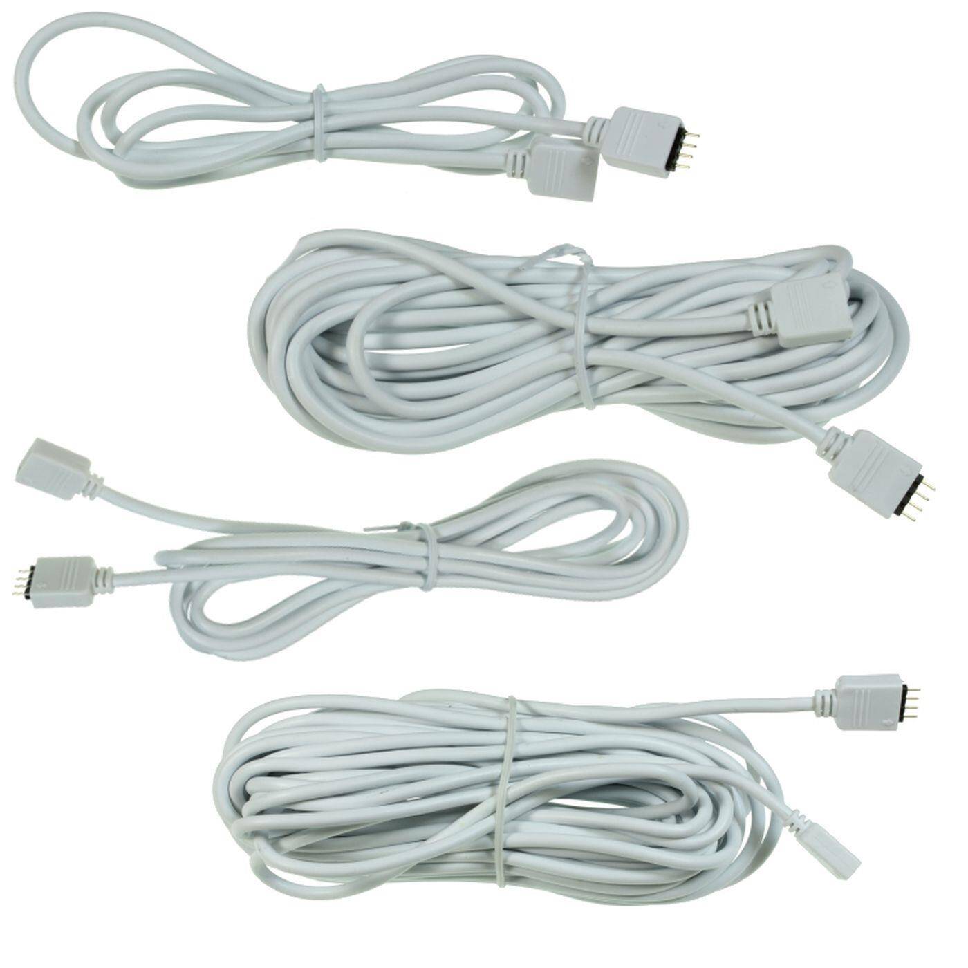 1m RGB LED Extension cable Connector 4 Pin Socket + 4 Pin Plug 13x6mm White