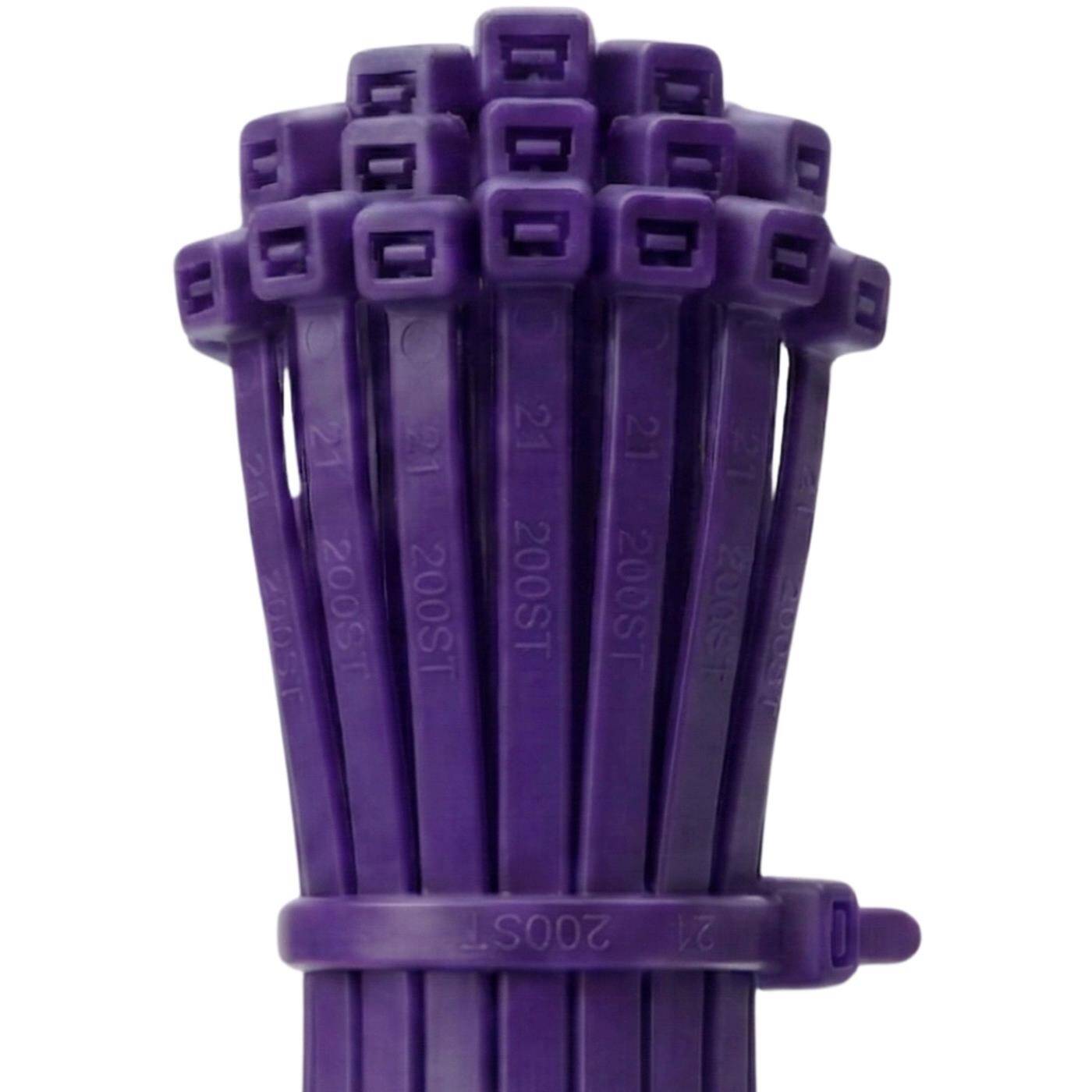 Lumonic 100 Stück Cable tie Purple | 140 × 3,6mm | up to 18.2kg tensile strength | Nylon PA6.6 | Color coding, industrial quality | Cable management, industry, workshop, household