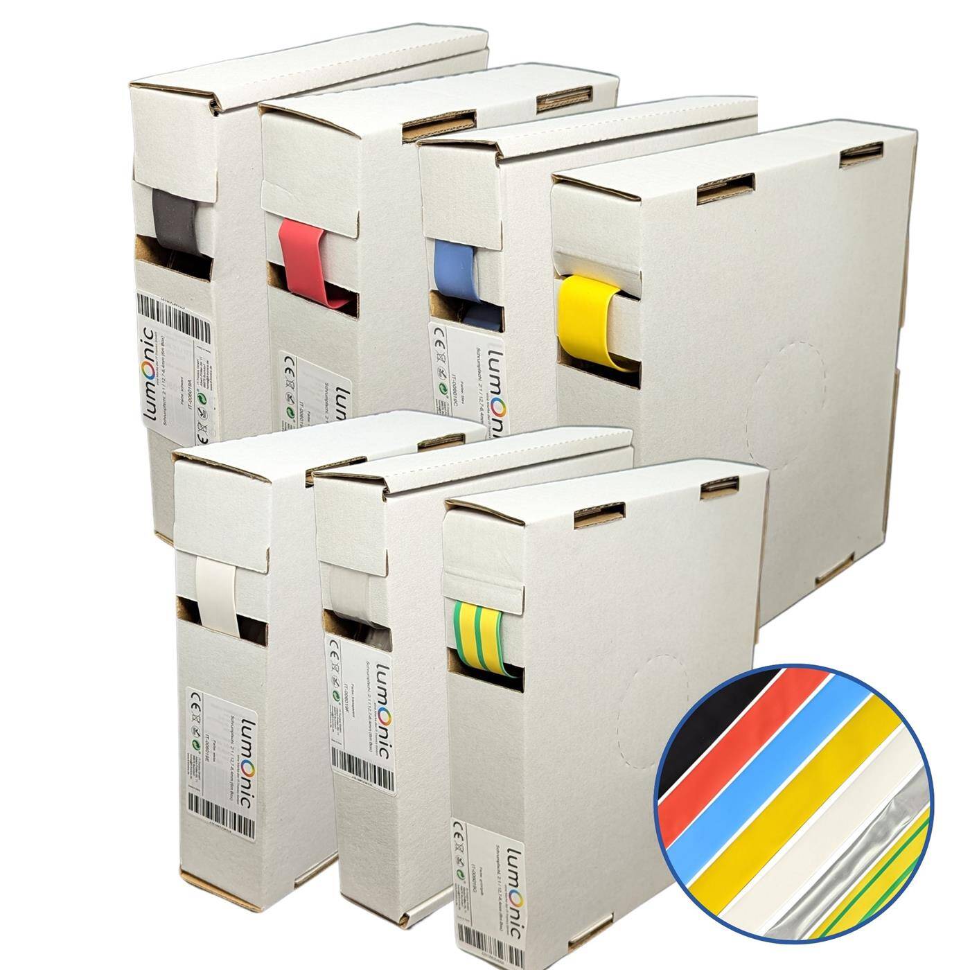 6m Schrumpfschlauch Box 2:1 12,7 -> 6,4mm Schwarz Flexibel