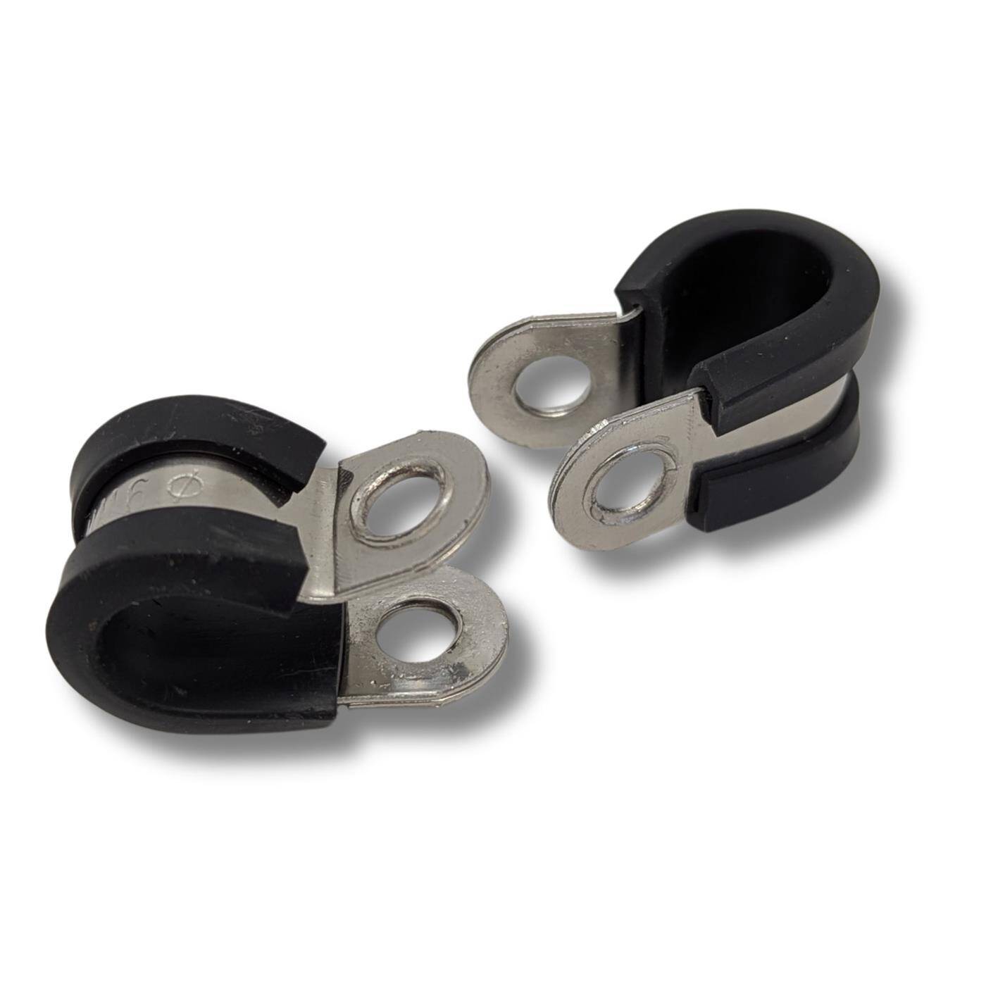 5x P-Clip Leitungsschelle Edelstahl V2A mit Gummi 9mm Rohrschelle Befestigungsschelle