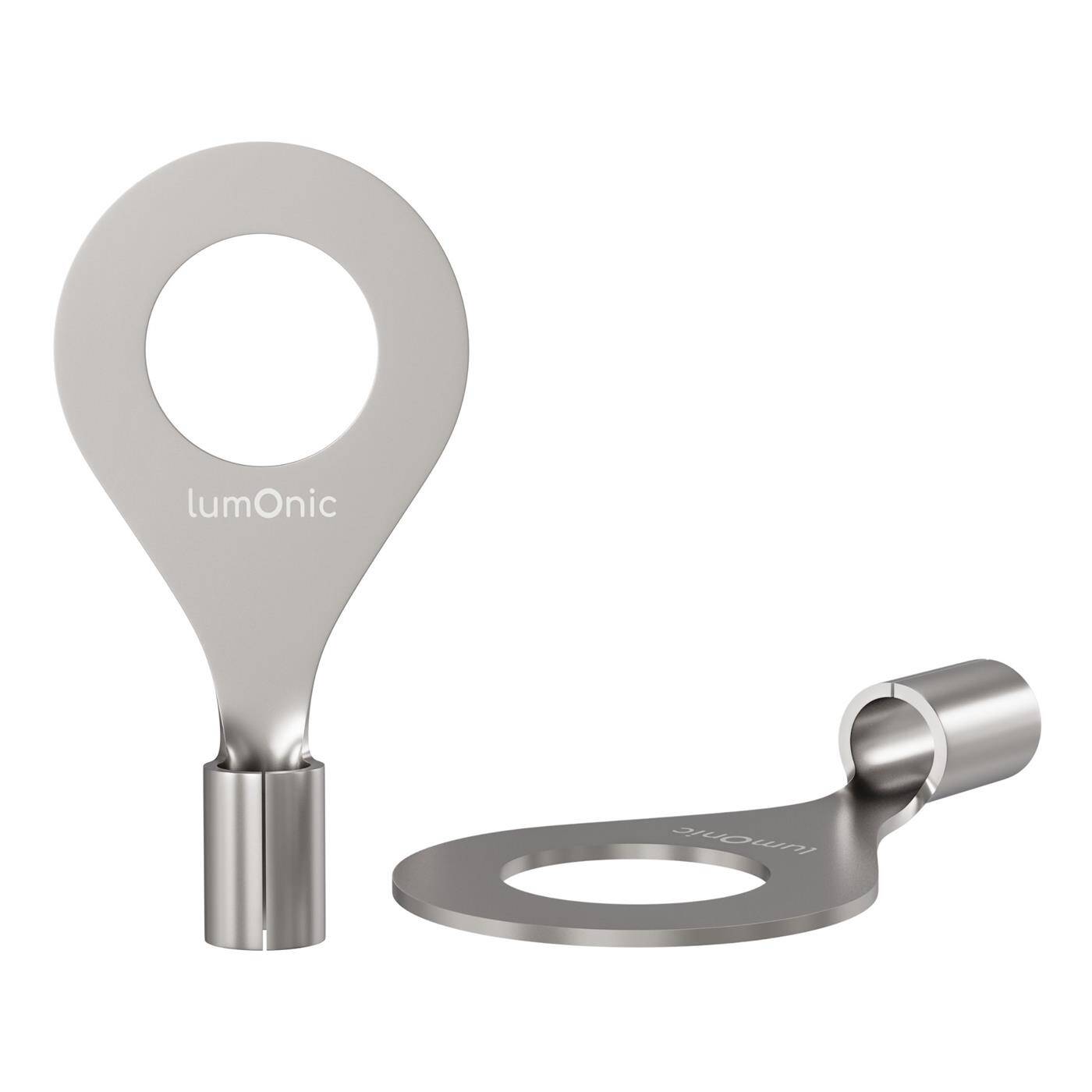 Lumonic 25x Ringkabelschuh 0,5-1,5mm² blank | M6 | Kupfer verzinnt | sichere Kabelverbindung ohne Löten | Crimp-Kabelschuh unisoliert | KFZ, Maschinenbau, Wohnmobil, Batterie