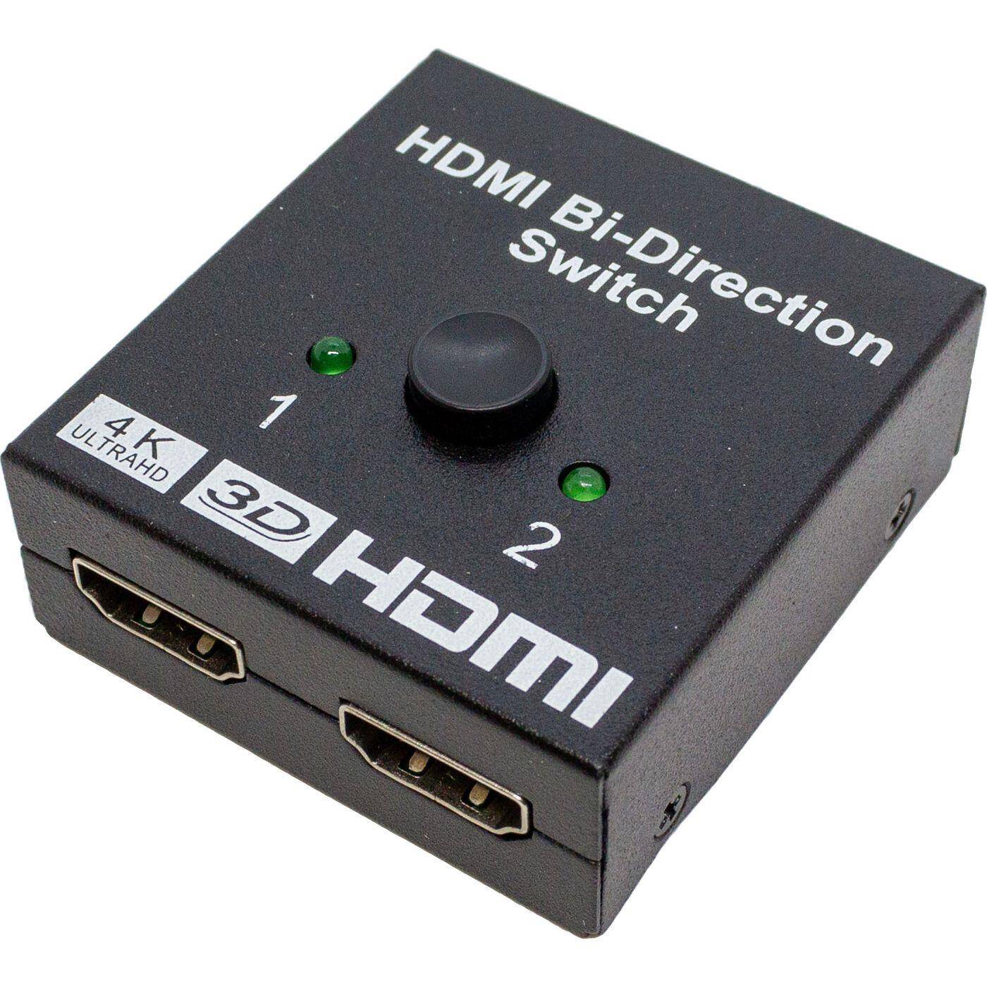 Lumonic HDMI Umschalter Adapter Full HD I HDMI - 2x HDMI Adapter mit vergoldeten Kontakt I Bidirektional - funktioniert in beiden Richtungen geeignet für Handys Kameras Tablets