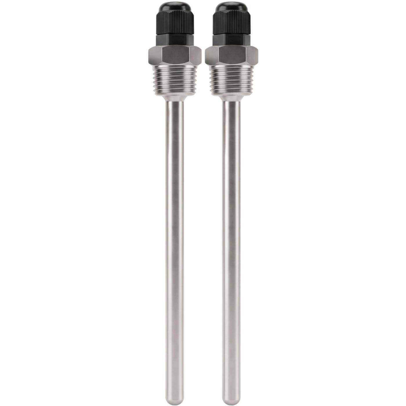 Lumonic Set of 2 immersion sleeves V2A stainless steel 1/2 inch | 250mm Installation length | Perfect fit for 6mm temperature sensors | for buffer storage, heating, solar + smart home