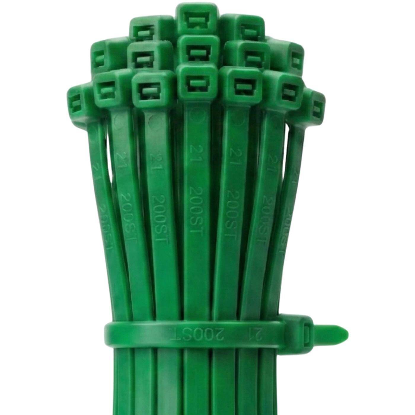 100x Cable tie 430 x 9,0mm Green 80kg PA6.6 Polyamide Industrial quality