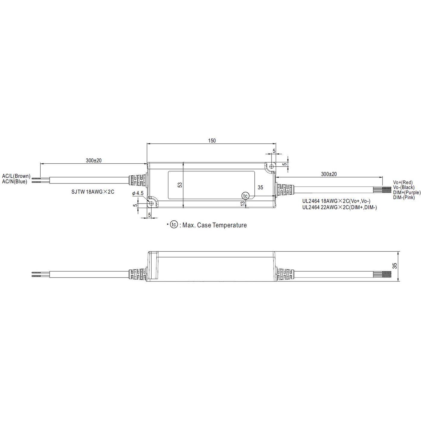 MEAN WELL PWM-40-24 40W 24V 1,67A LED Netzteil IP65 Dimmbar 0-10V PWM