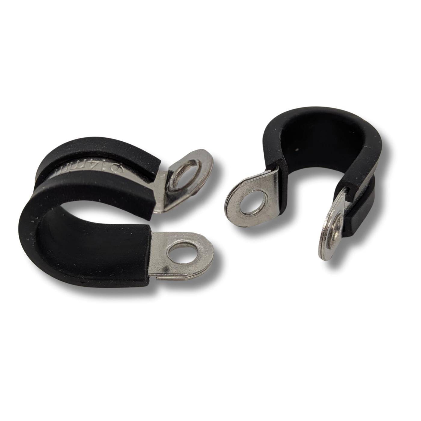 5x P-Clip Leitungsschelle Edelstahl V2A mit Gummi 14mm Rohrschelle Befestigungsschelle