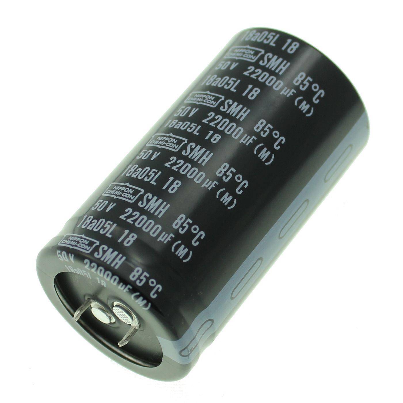 Snap-In Elko Capacitor 22000µF 50V | Electrolytic capacitor up to a temperature of 85°C | 35x63mm | 22000uF ESMH500VSN223MA63U United Chemi-Con