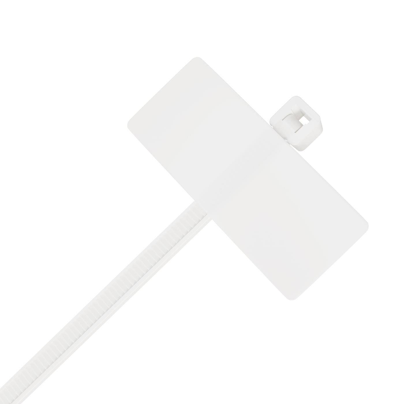 100x Kabelbinder mit Textschild 25x8mm 100 x 2,5mm Weiß Natur 8kg PA6.6 Polyamid Industriequalität