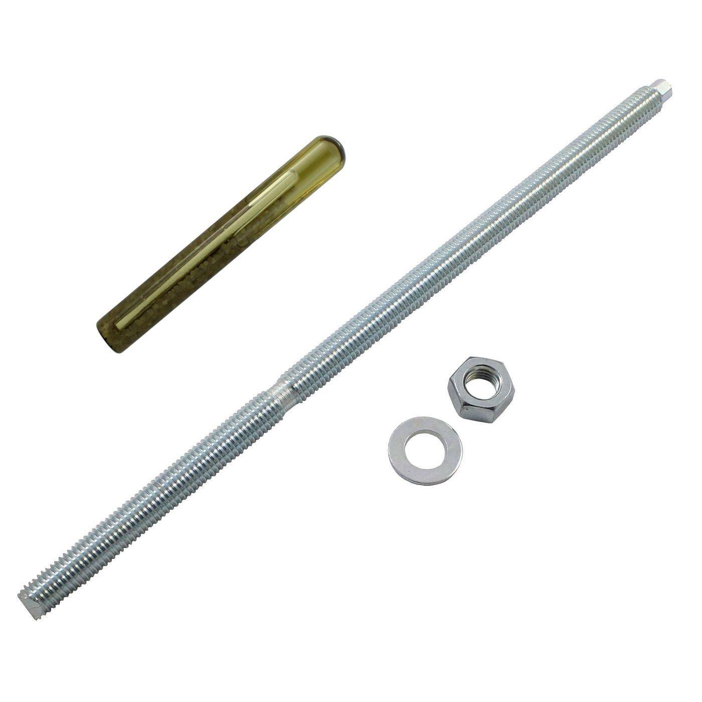 Lumonic Ankerstange + Verbundankerpatrone M12 x 300 Verzinkt I Zur Verwendung als Keilanker, Metalldübel, Bolzenanker, Blitzdübel I Für verschiedene Arten Durchsteckmontagen