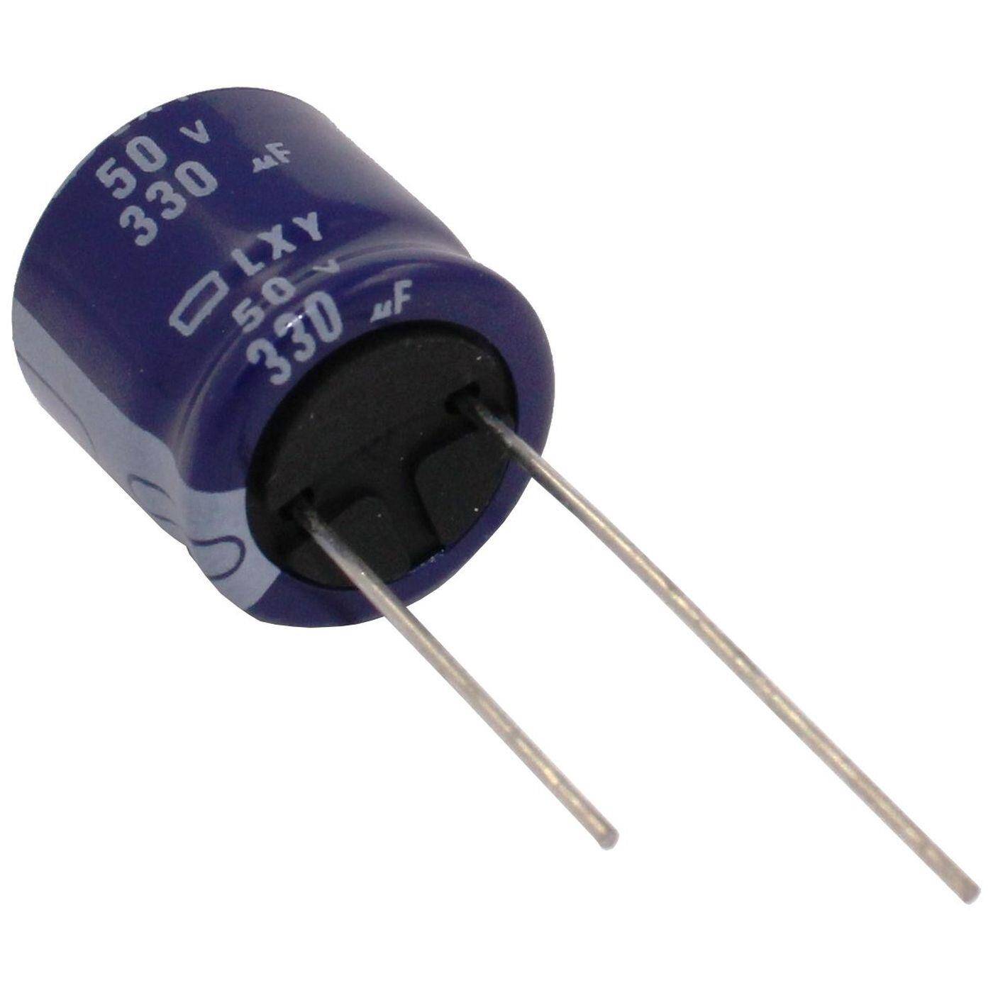 Elko Kondensator Radial 330µF 50V | Elektrolytkondensator bis zu einer Temperatur von 105°C | 16x15mm | 330uF ELXY500ELL331ML15S UCC