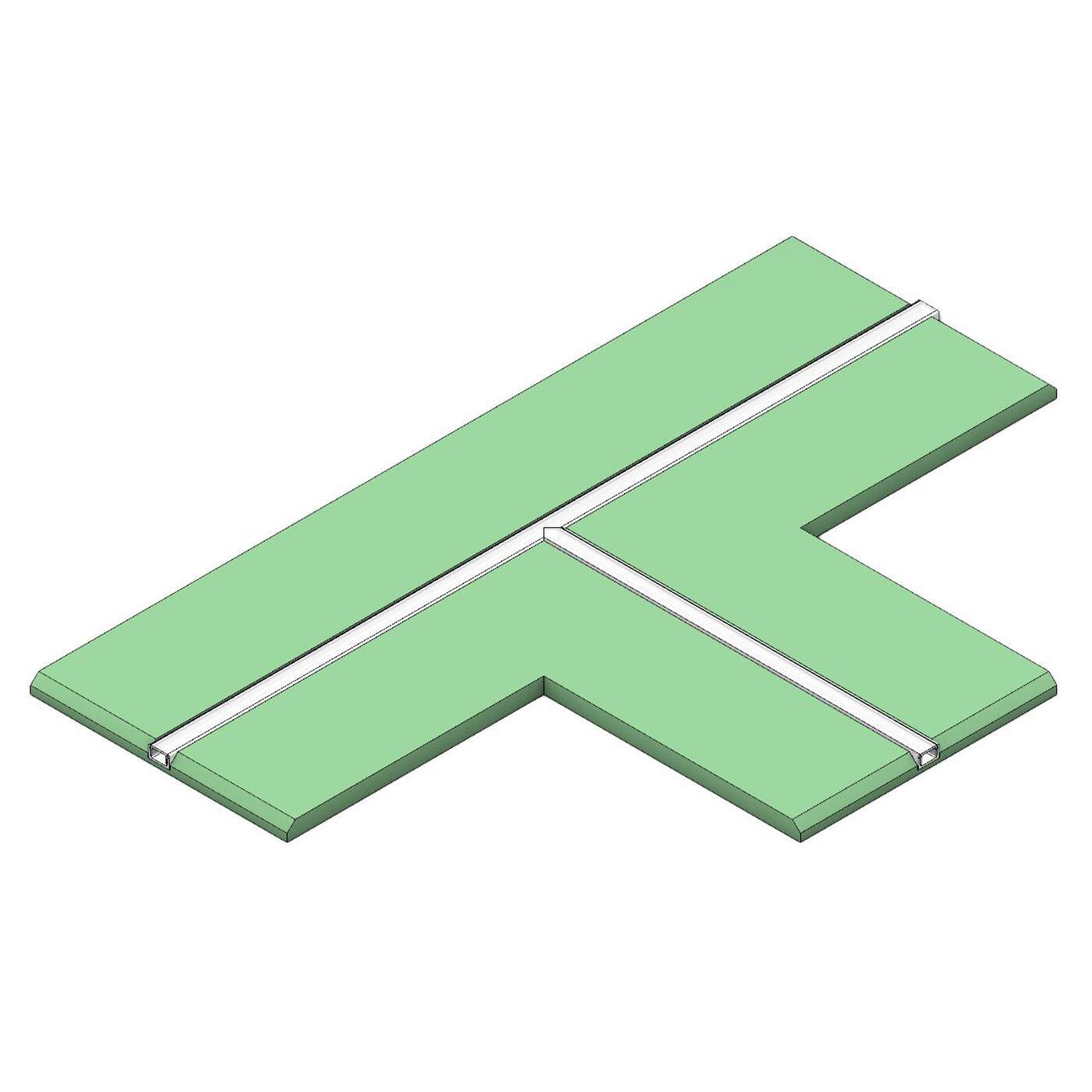 LED Trockenbau Paneel T-Form 1-läufig für 12mm Streifen