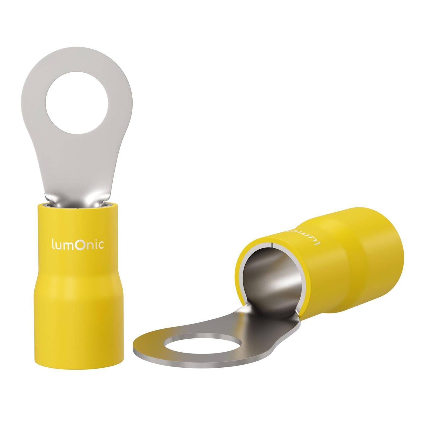 Lumonic 25x Ringkabelschuh 4,0-6,0mm² teilisoliert | M5 | Kupfer verzinnt | sichere Kabelverbindung ohne Löten | Set, Crimp-Kabelschuh, Quetschverbinder, Ringöse | KFZ, Maschinenbau, Wohnmobil, Batterie