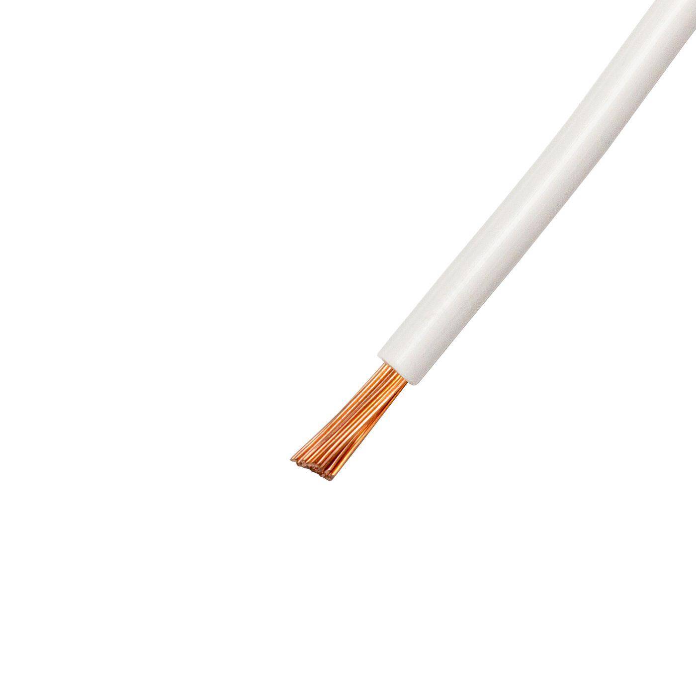 1m FLRY Fahrzeugleitung weiss 2,5mm² rund Kabel Litze KFZ Stromkabel