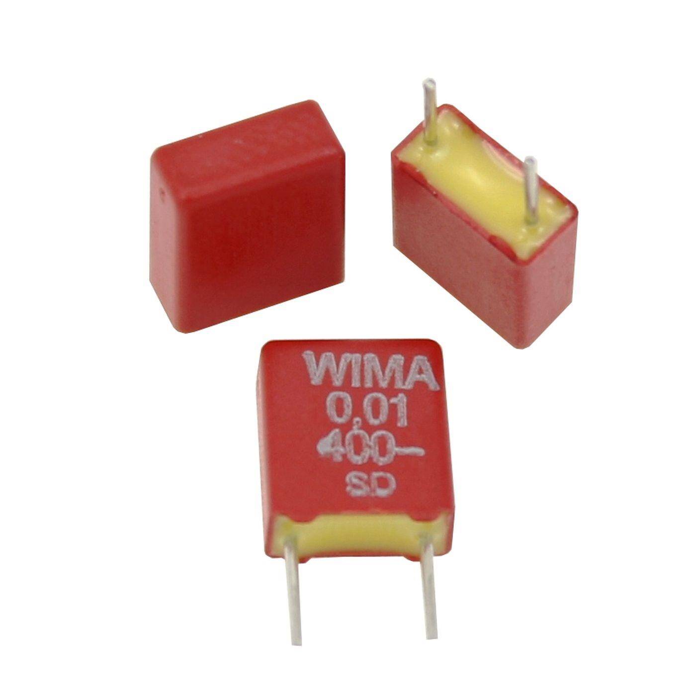 Wima MKT Folien Kondensator | 0,01µF 400V DC I 2-Pin Anschluss I 2-Pin I 0,01uF, 10nF I Kondensator für Frequenzweichen von Lautsprechern oder zur Entstörung von elektrischen Geräten