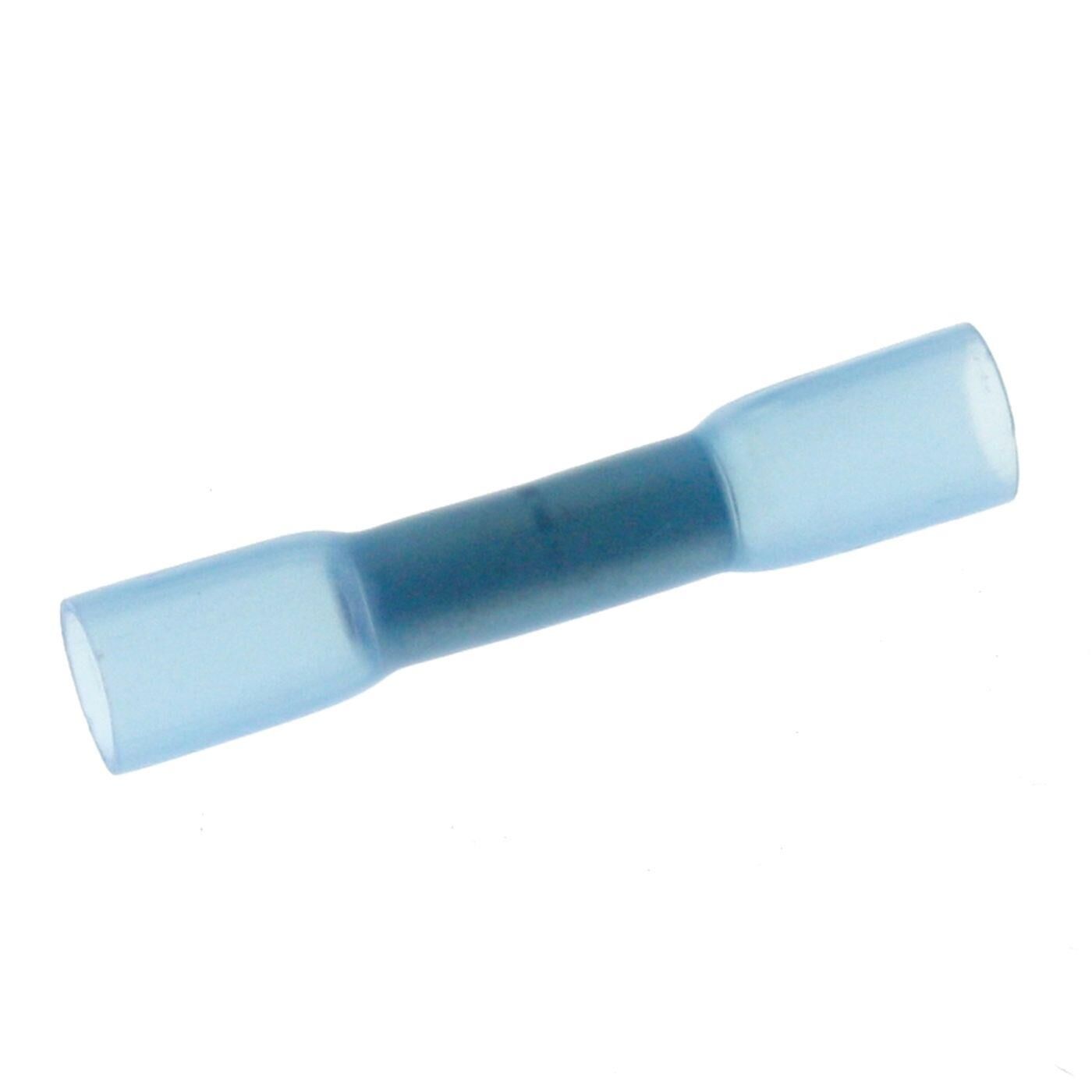 25x Shrink butt connector with heat shrink tubing fully insulated 1,5-2,5mm² Blue Crimp connector Brass tinned