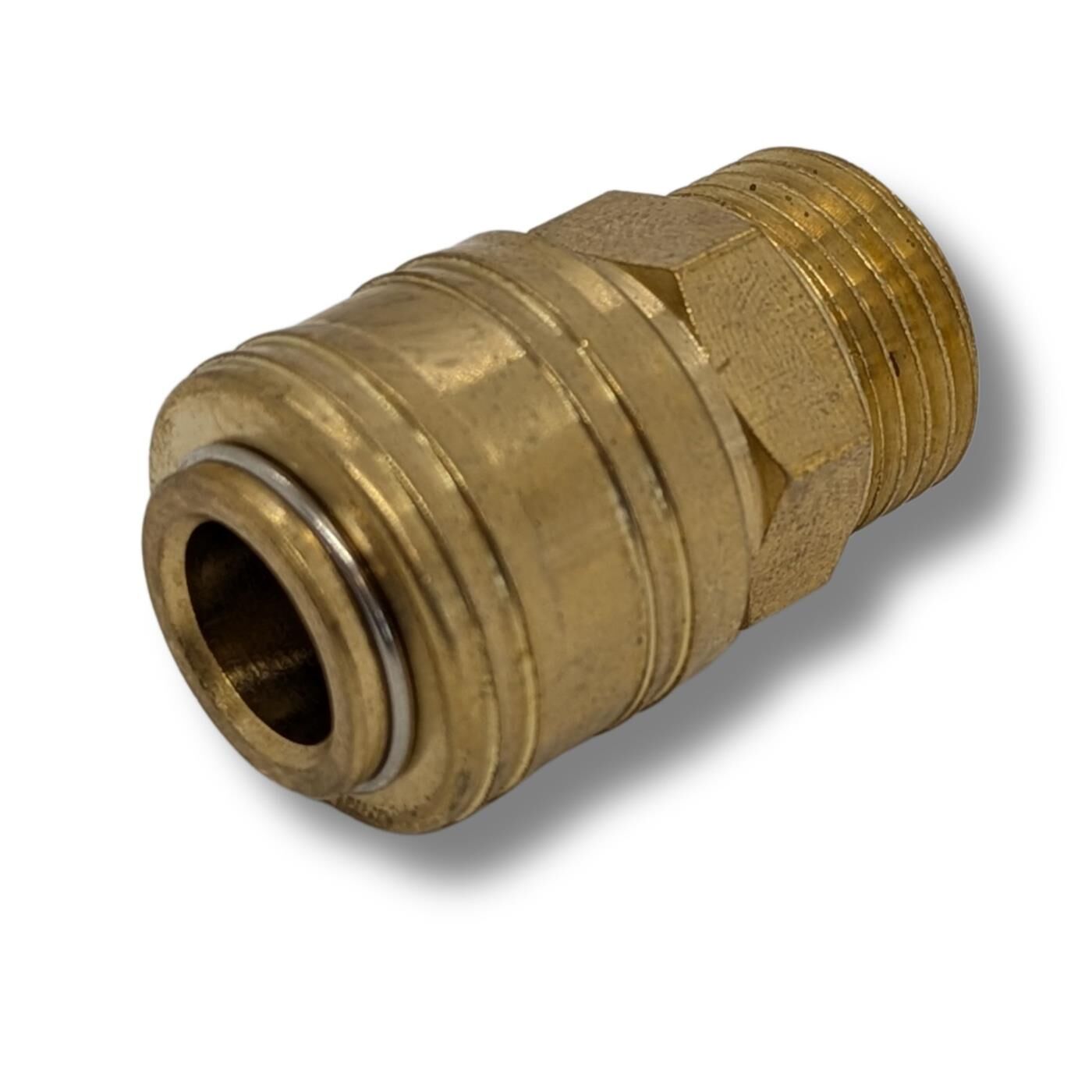 Coupling socket with external thread I 1/2" I made of brass I Compressed air coupling socket I Quick coupling I for workshops, businesses and DIY enthusiasts