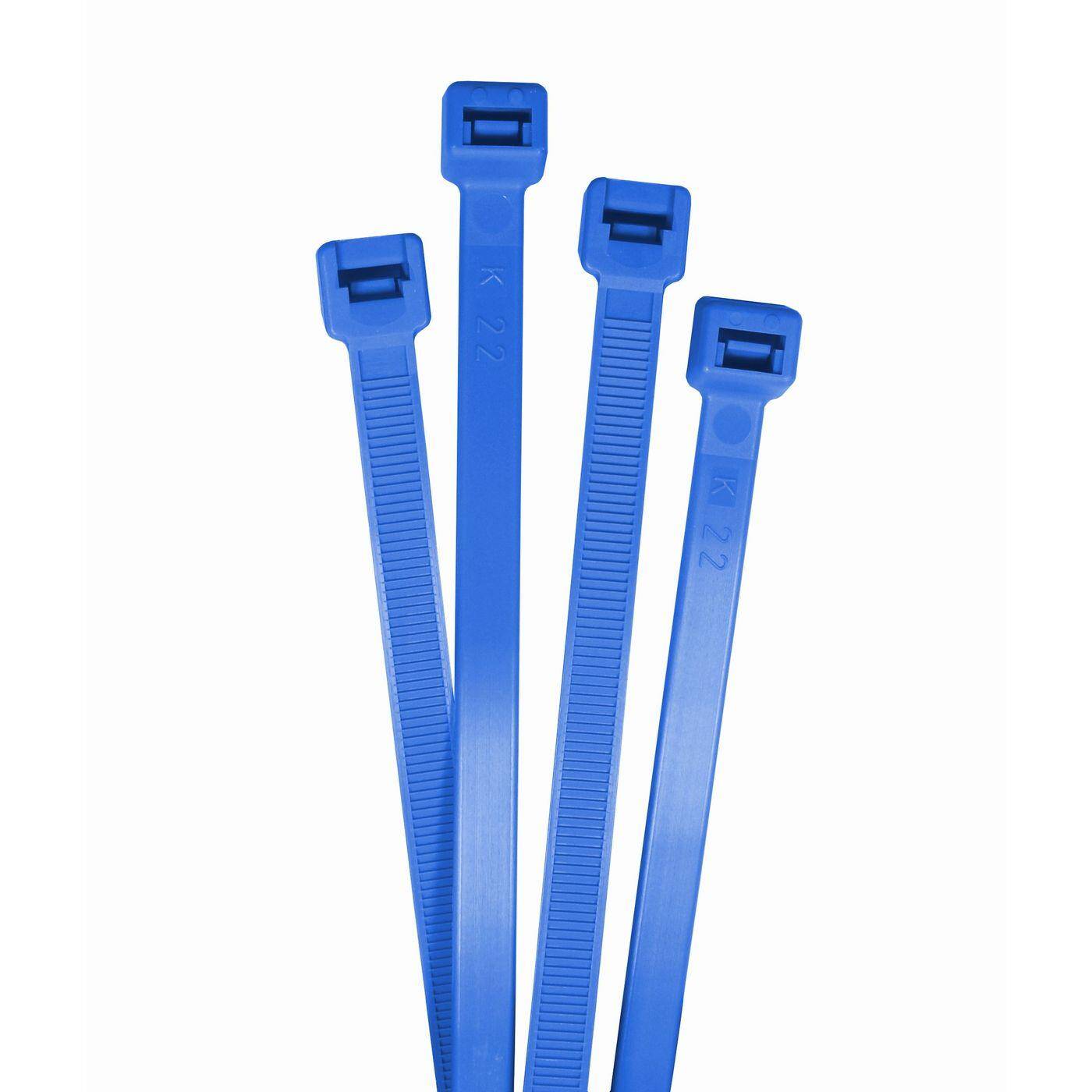 100x Cable tie 430 x 9mm Blue 80kg PA6.6 Polyamide Industrial quality