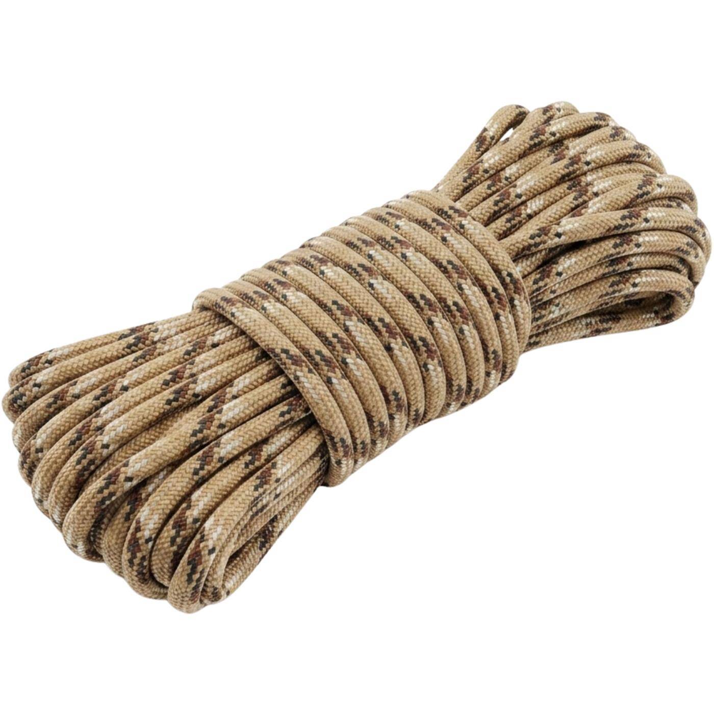 Lumonic 30m Paracord 4mm Camo desert | 100% nylon | 7 cores, 32 strand sheath | Max. 125 kg load capacity | dog leash, bracelet, outdoor, bushcraft, tent cord