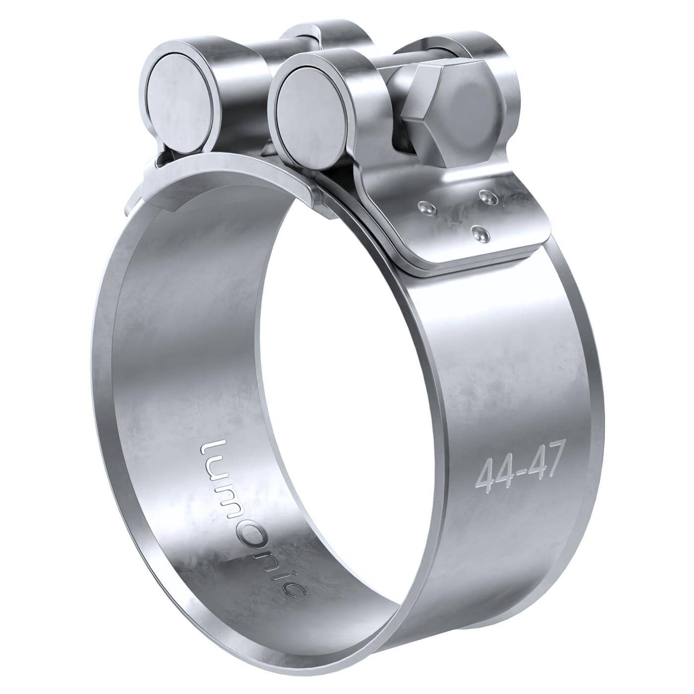 1x Lumonic Gelenkbolzenschelle 44-47mm  Auspuffschelle für Bau PKW LKW