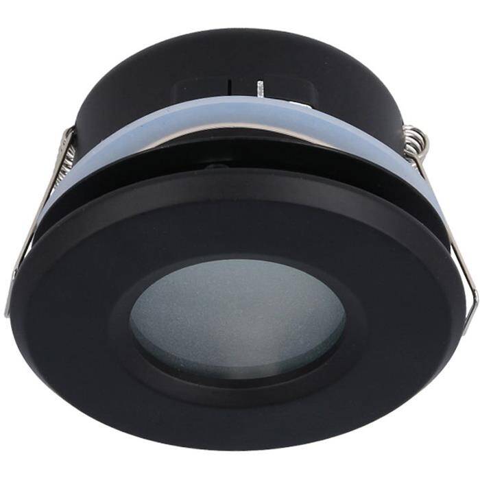 LED Einbaurahmen Bad Feuchtraum Rund IP44 83x55mm Schwarz Aluminium Schwenkbar Spot GU10 MR16