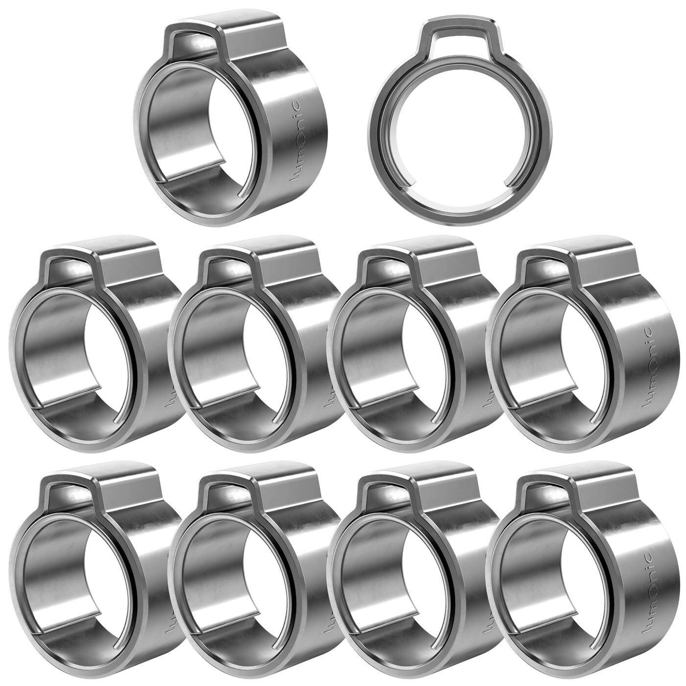 10x 1-ear clip 9,6-11,3mm V2A Stainless steel Single ear clip Hose clamp for Compressed air, Pipe systems, Garden, CAR