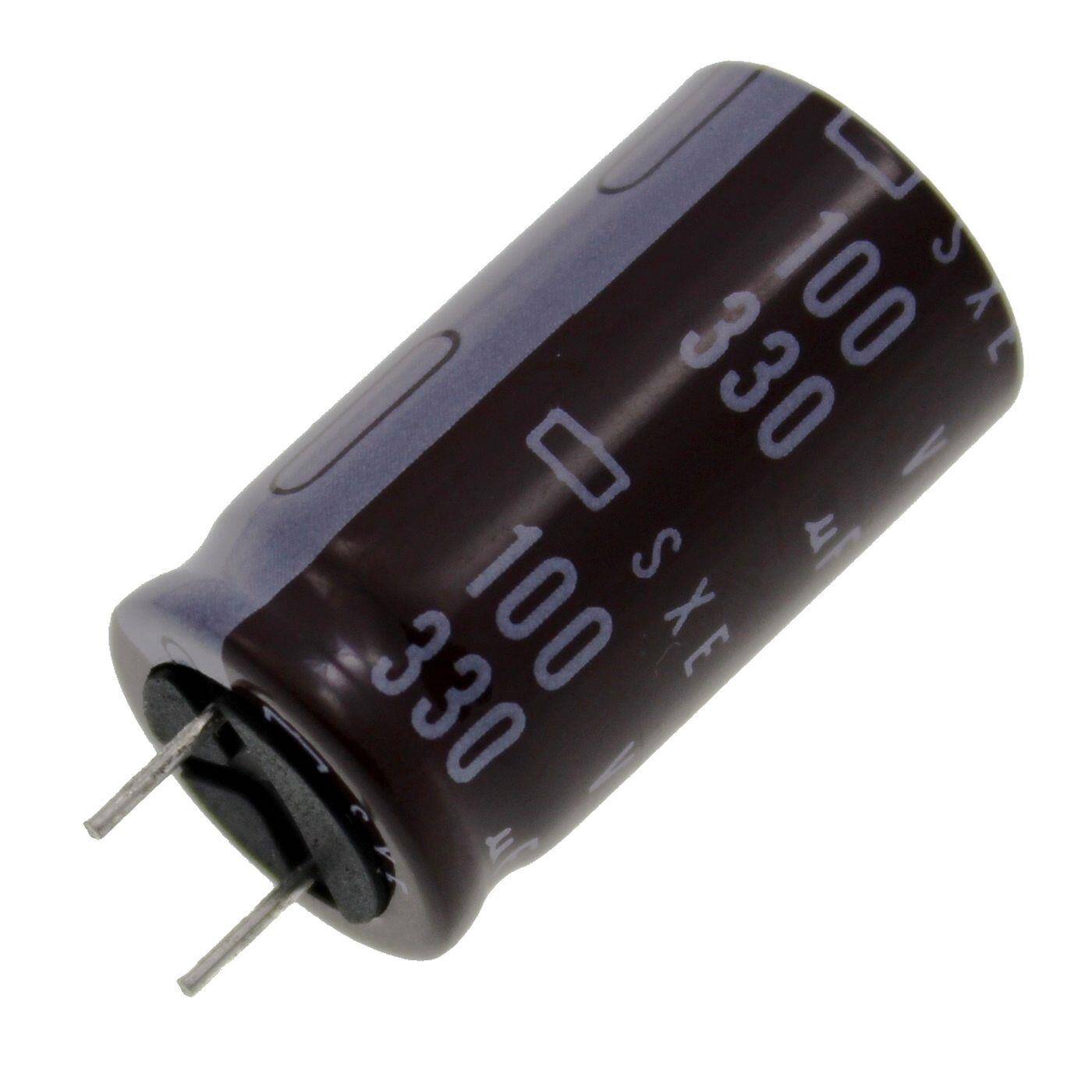 Elko Capacitor Radial 330µF 100V | Electrolytic capacitor up to a temperature of 105°C | 16x30mm | 330uF ESXE101EC5331ML30S United Chemi-Con