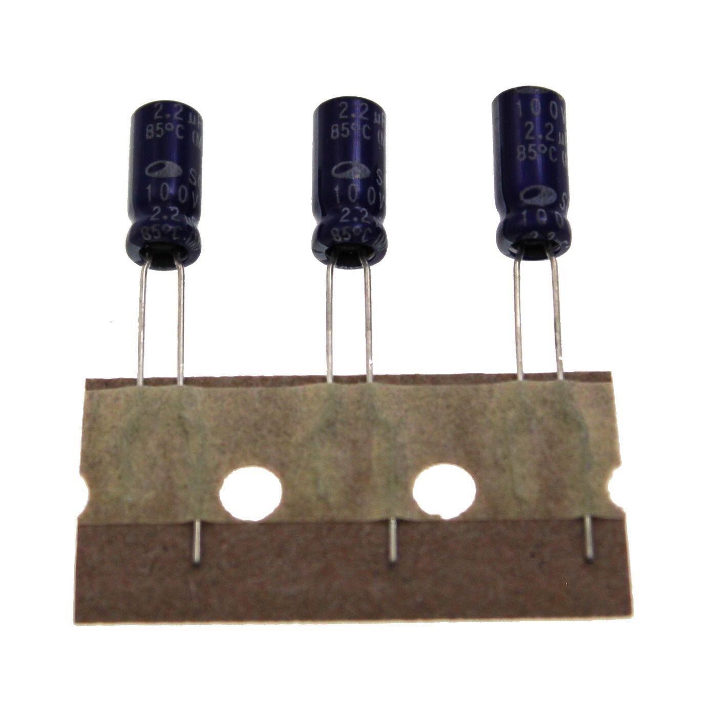 Elko Kondensator Radial 2,2µF 100V | Elektrolytkondensator bis zu einer Temperatur von 85°C | 5x11mm | 2,2uF SG2A225M05011PC380 Samwha