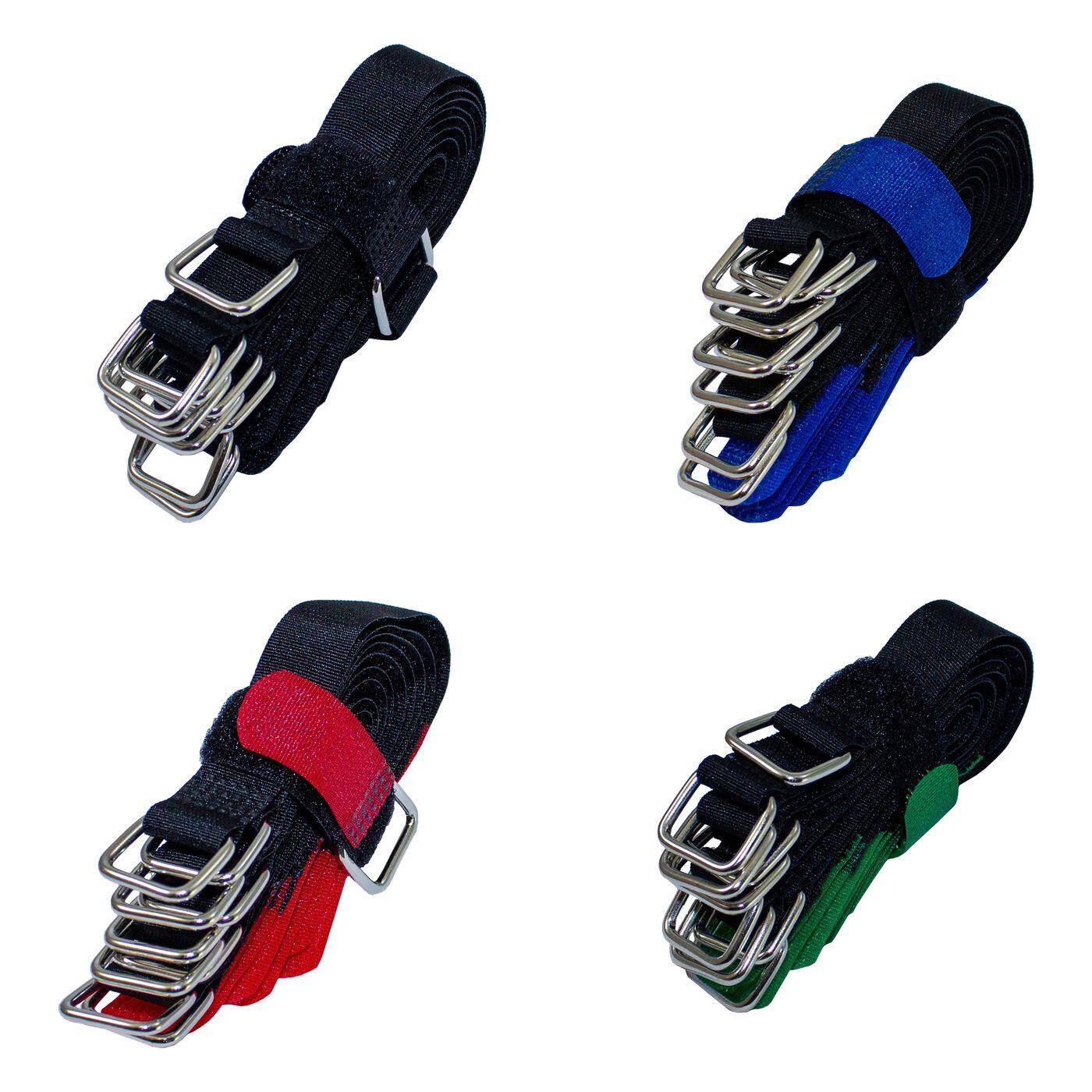 10x Hook + Loop Cable tie 150 x 16mm Black crossed  Hook + Loop fastener