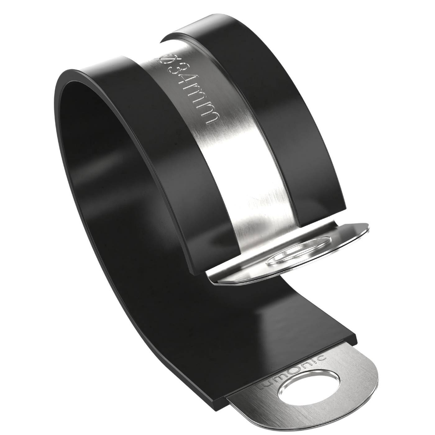 Lumonic 5x 34mm Rohrschellen mit Gummieinlage Edelstahl V2A I Kabelschellen zum Schrauben I Schlauchschelle 34mm, Rohrschellen, Befestigungsschelle 34mm, Rohrhalterung