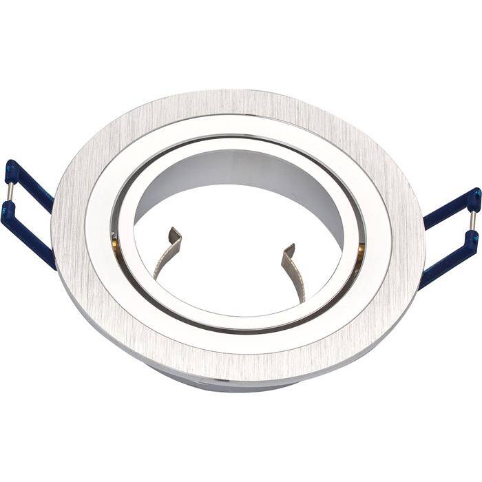 LED Einbaurahmen Rund 90x22mm Silber Aluminium Schwenkbar Spot GU10 MR16