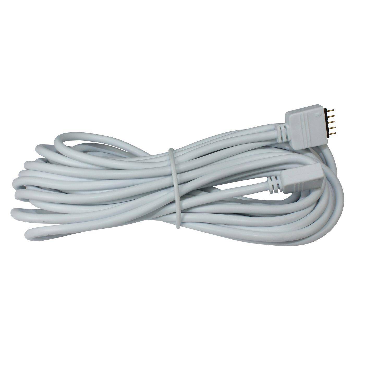 Lumonic 5m RGBW LED Verlängerungskabel weiss Steckverbinder 5 Pin Buchse & Stecker - RGB-Kabel Abmessungen 16x6mm - Für Stromversorgung oder Verlängerung