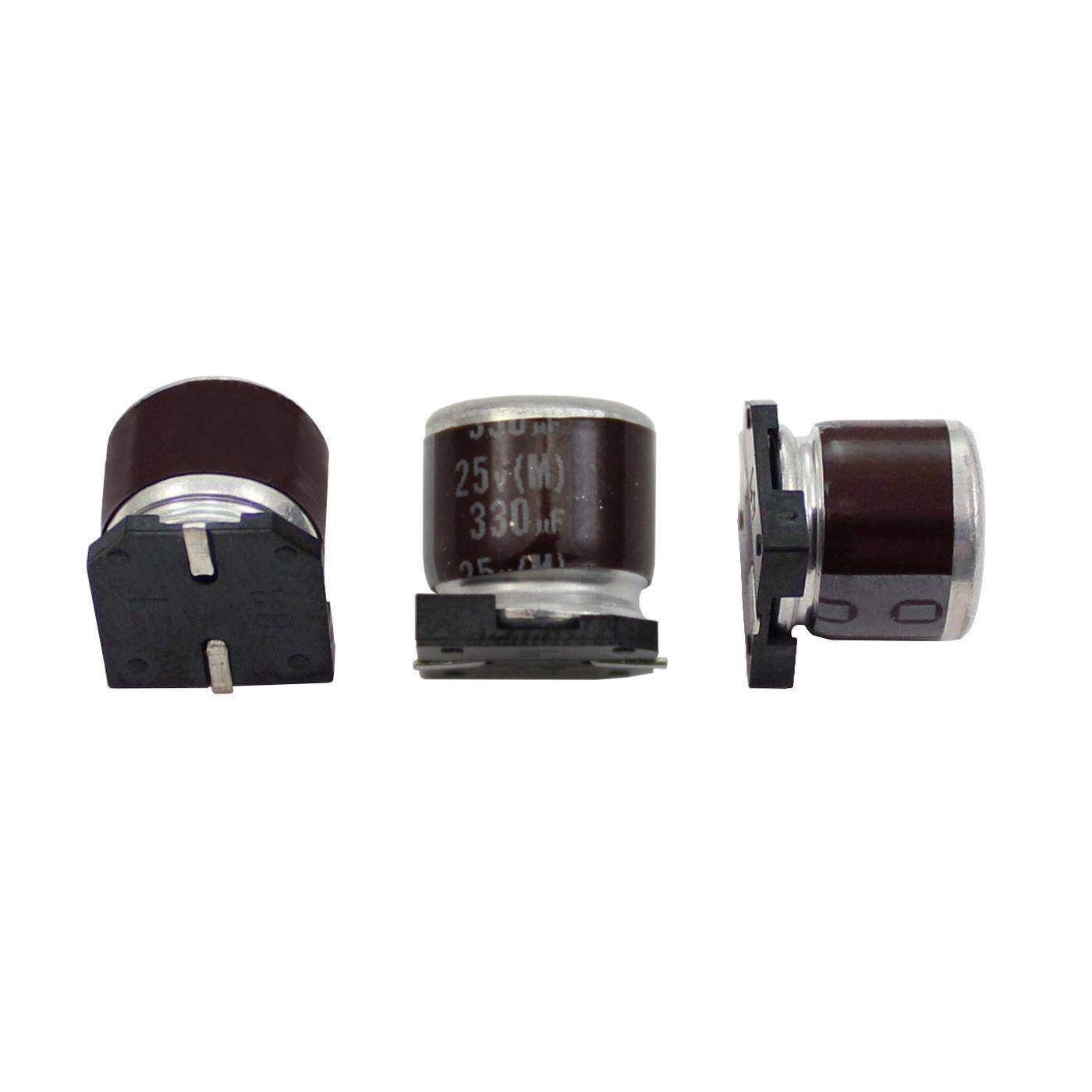 SMD Elko Kondensator 330µF 25V | Elektrolytkondensator bis zu einer Temperatur von 105°C | 10x10mm | 330uF RVJ-25V331MH10U-R Elna