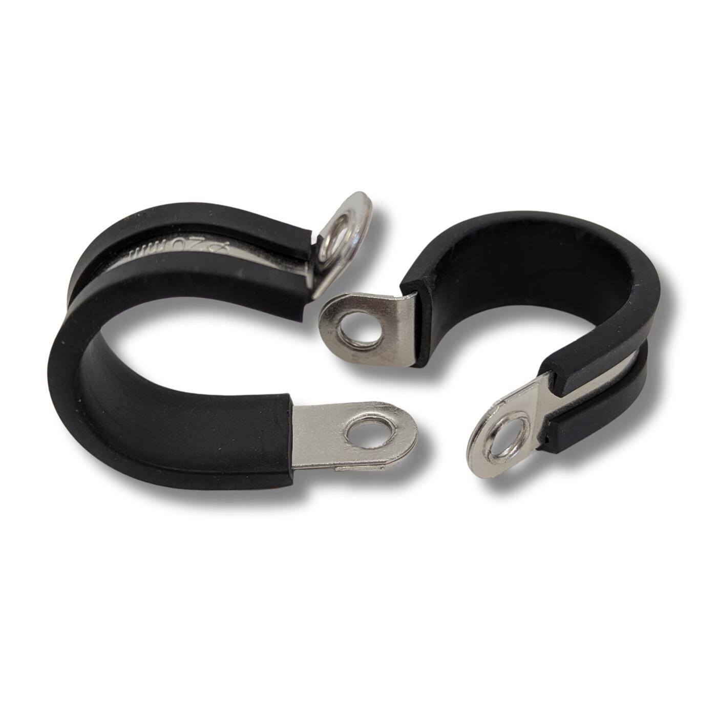 5x P-Clip Leitungsschelle Edelstahl V2A mit Gummi 20mm Rohrschelle Befestigungsschelle